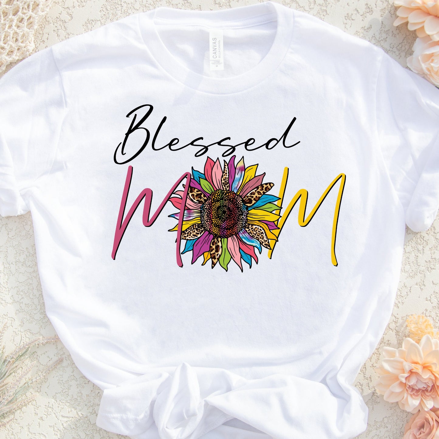 Blessed Mom PNG Sublimation Design, Blessed Mom Shirt Design Sunflower sublimation Download
