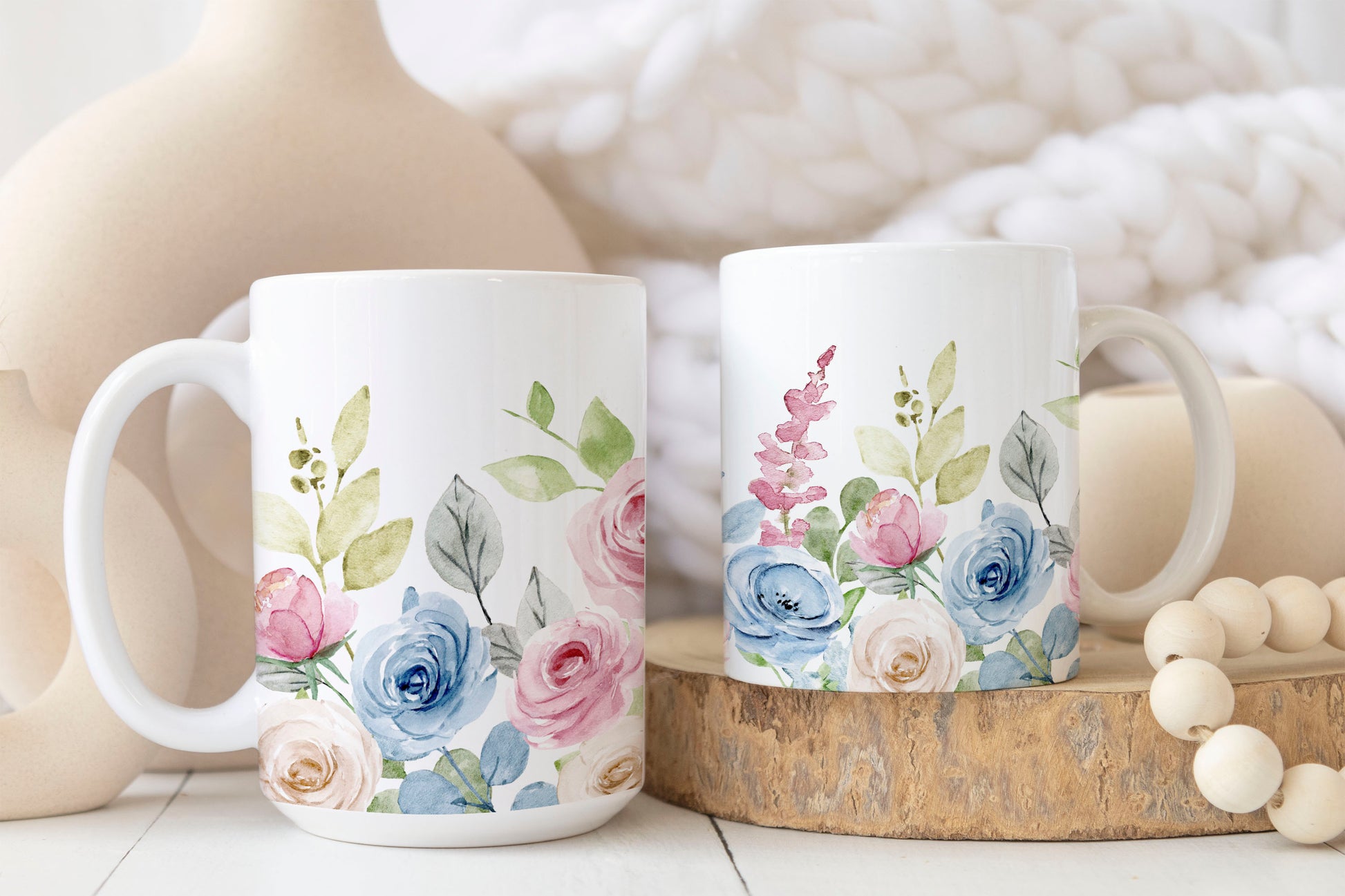 Watercolor Pastel Roses Ceramic Coffee MugWatercolor Pastel Roses Ceramic Coffee Mug