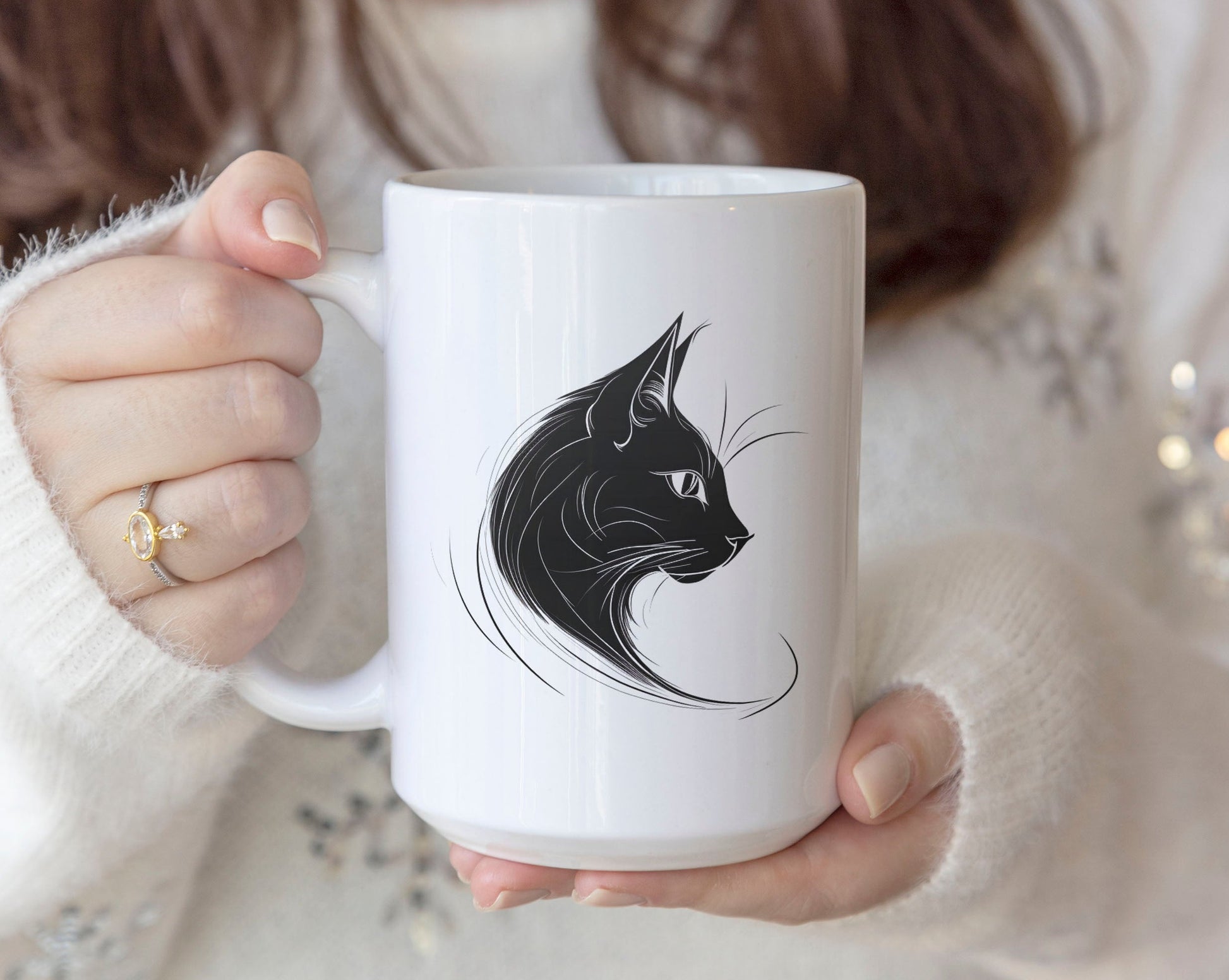 Black Cat Ceramic Coffee Mug