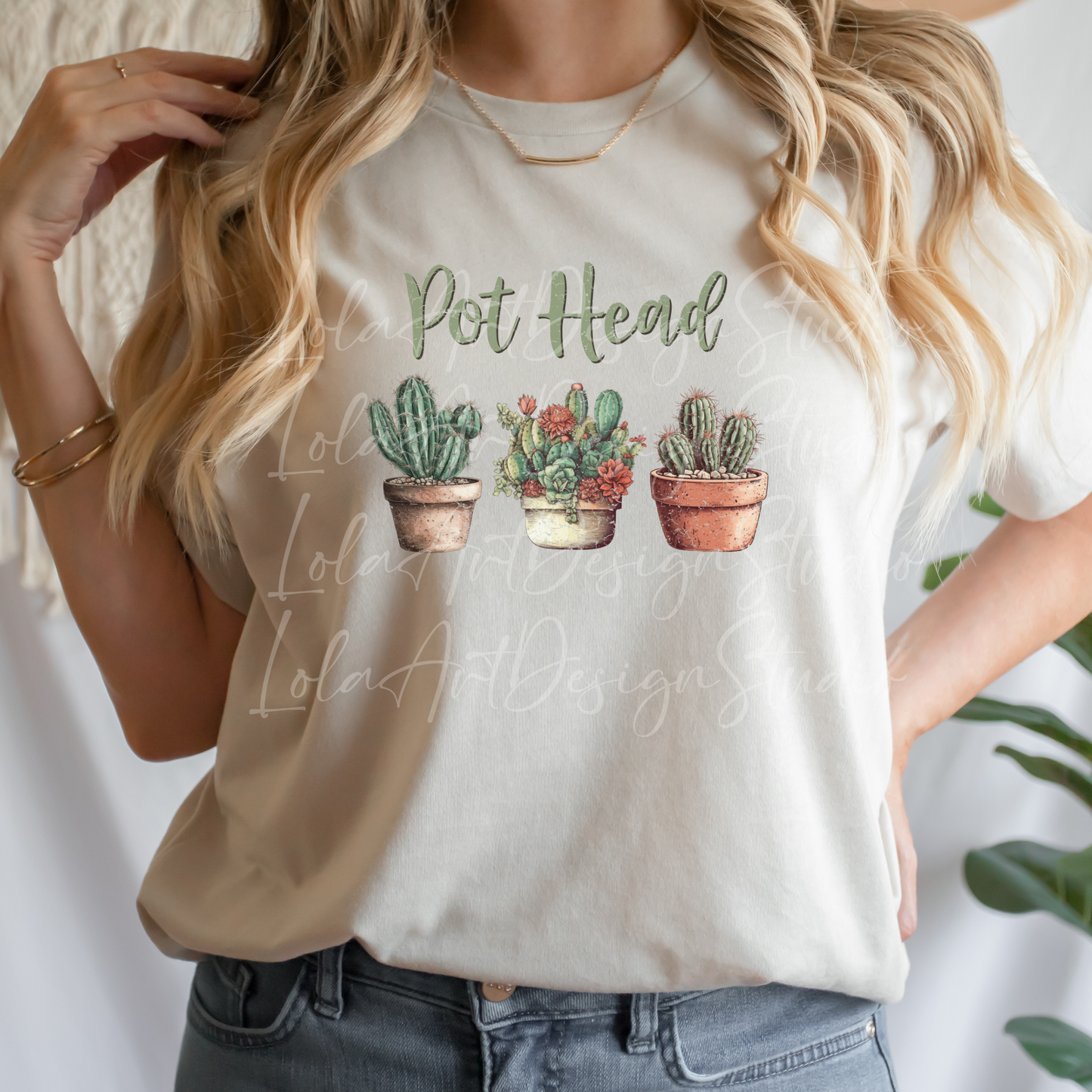 Pot head cactus PNG Sublimation Design For Tshirts