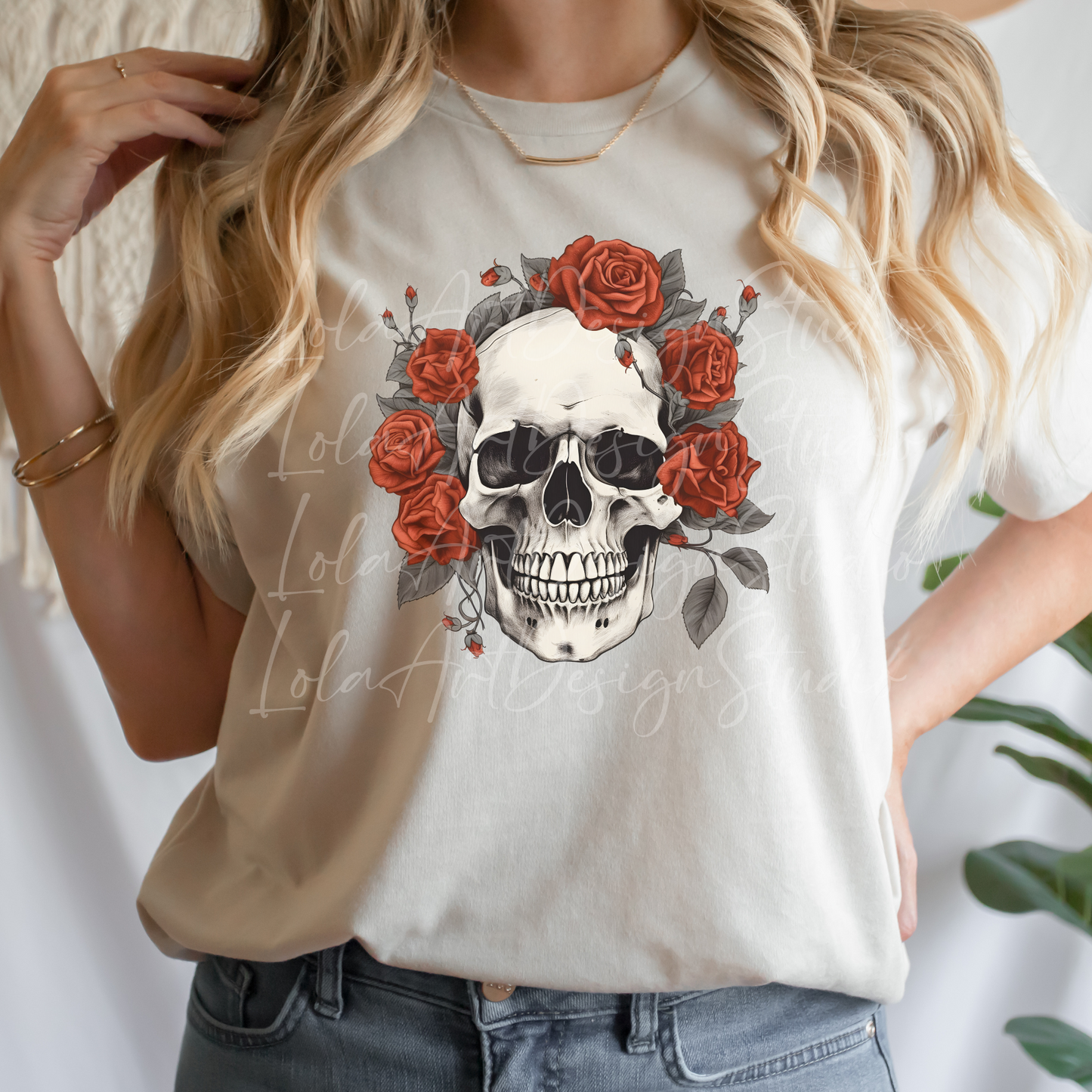 Red Roses Skull PNG Sublimation Design, Skull With Roses PNG, Floral Skull Sublimation design download,Skull T-shirt design, Skull Png