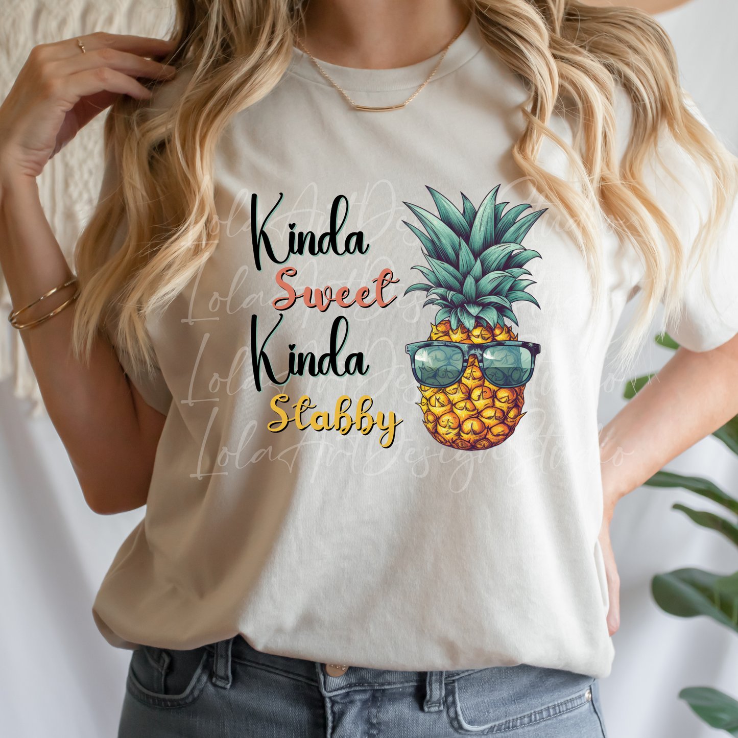 Funny Pineapple PNG file for sublimation, Kinda Sweet Kinda Stabby Png