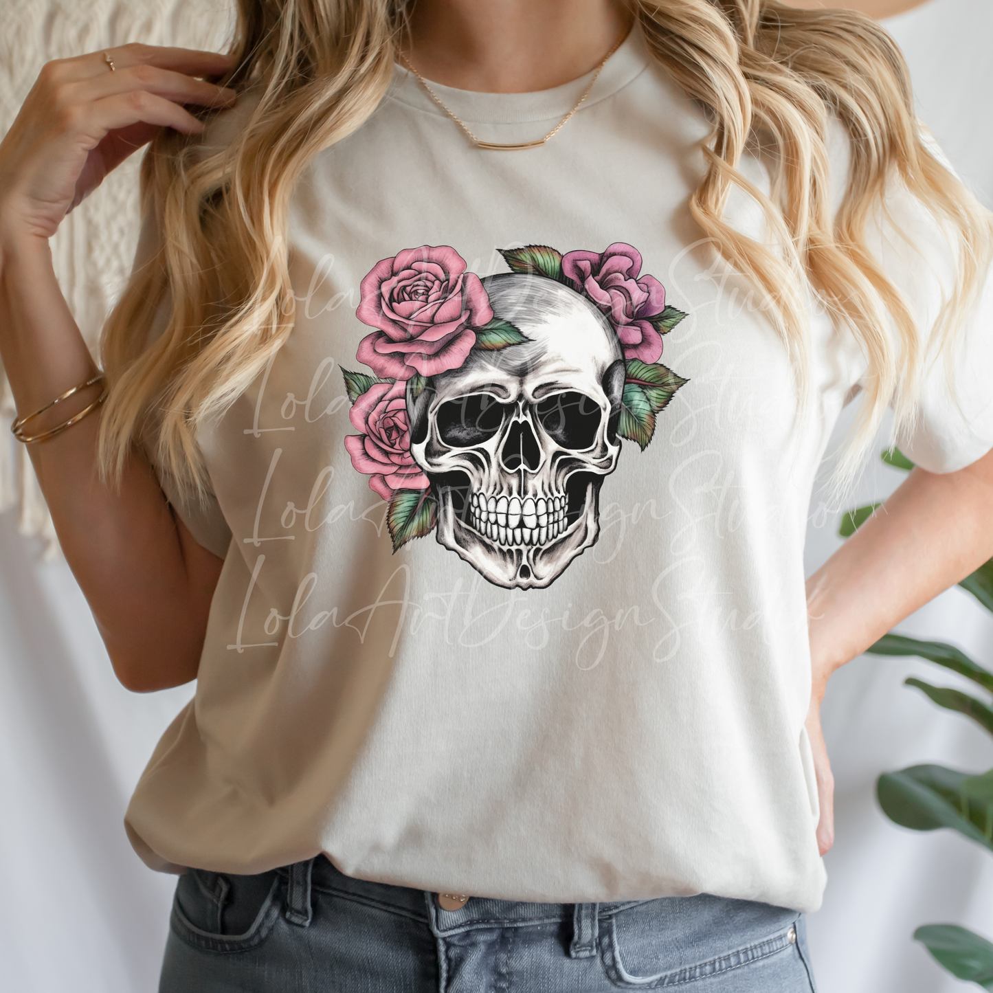 Pink Roses Skull PNG Sublimation Design, Skull With Roses PNG, Floral Skull Sublimation design download,Skull T-shirt design, Skull Png