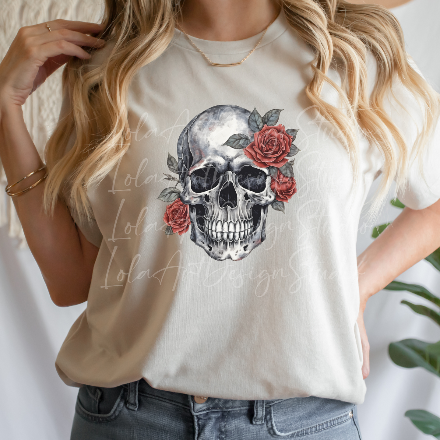 Red Roses Skull PNG Sublimation Design, Skull With Roses PNG, Floral Skull Sublimation design download,Skull T-shirt design, Skull Png