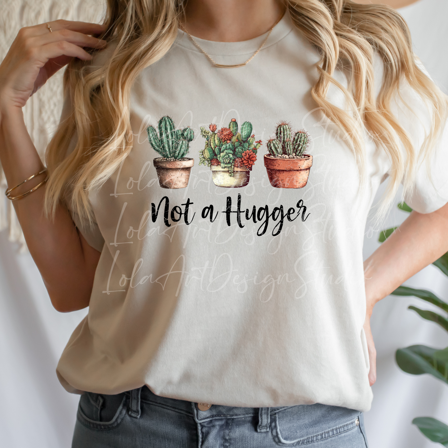 Not a Hugger Png Sublimation, Funny Cactus Png Sublimate design download