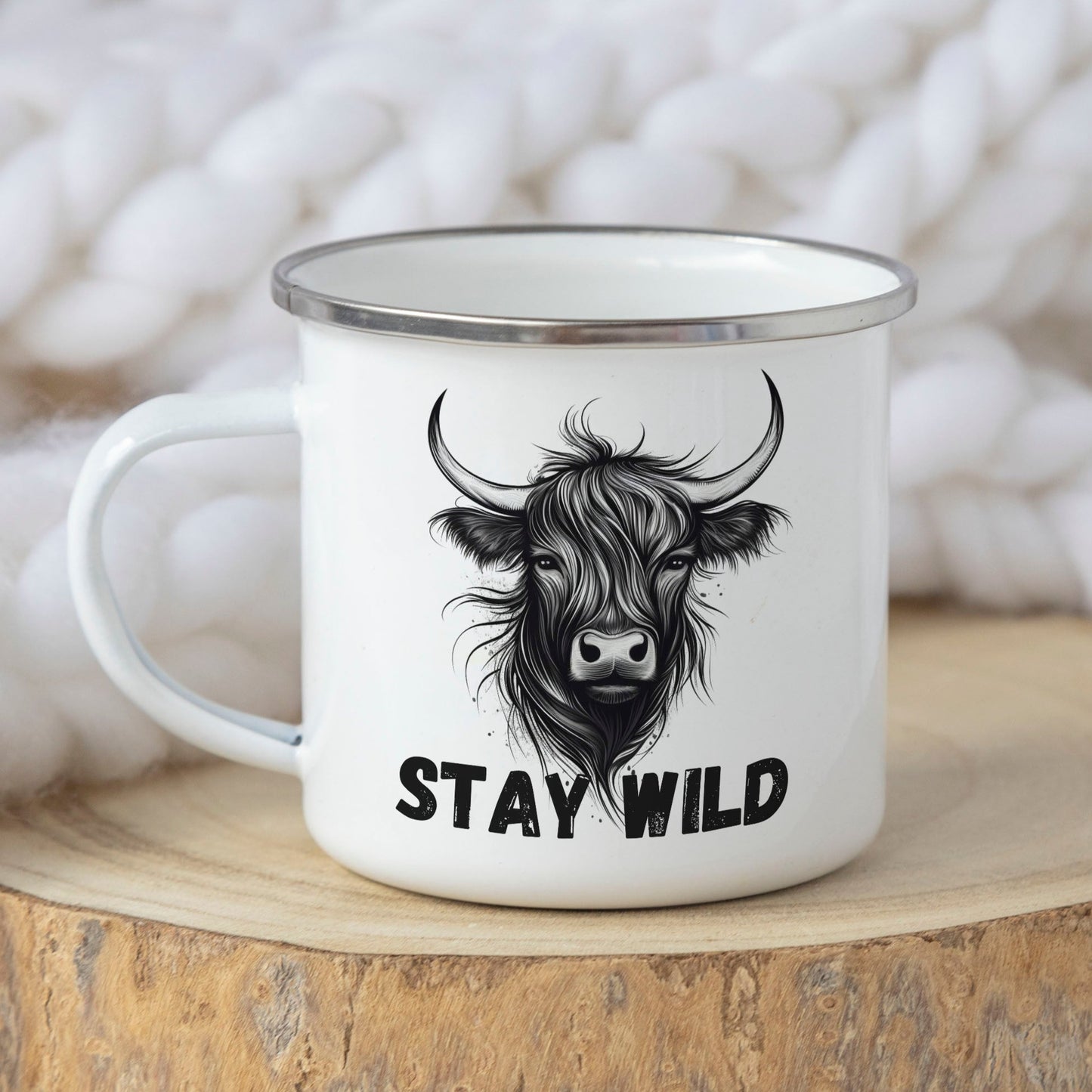 Stay Wild Highland Cow PNG Sublimation Design, Transparent Background Black Highland Cow Png For Sublimation