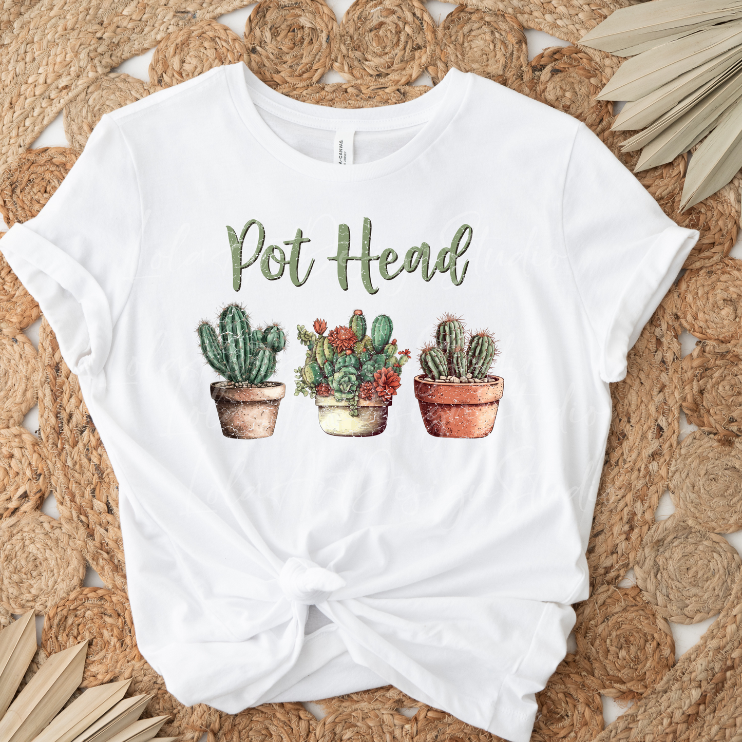 Pot head cactus PNG Sublimation Design For Tshirts