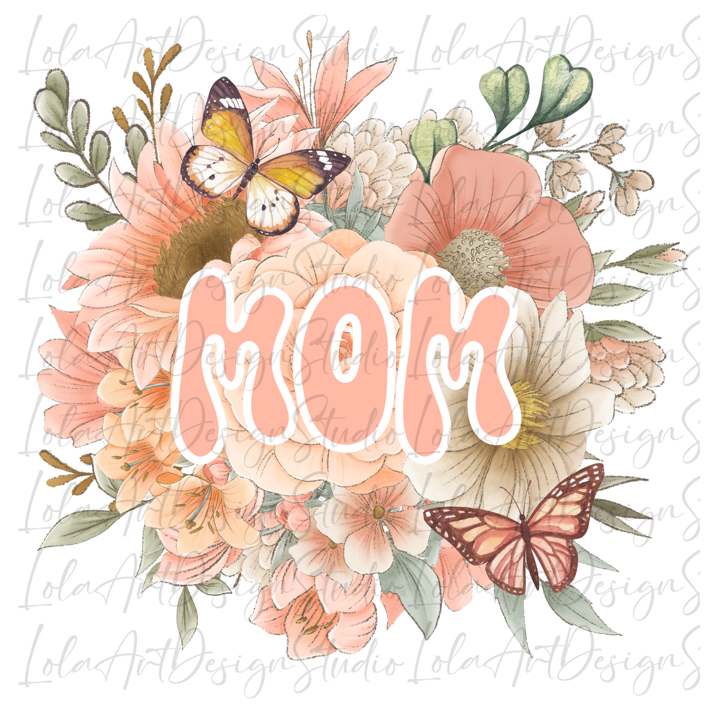 Pink Floral Mom Png For Sublimation