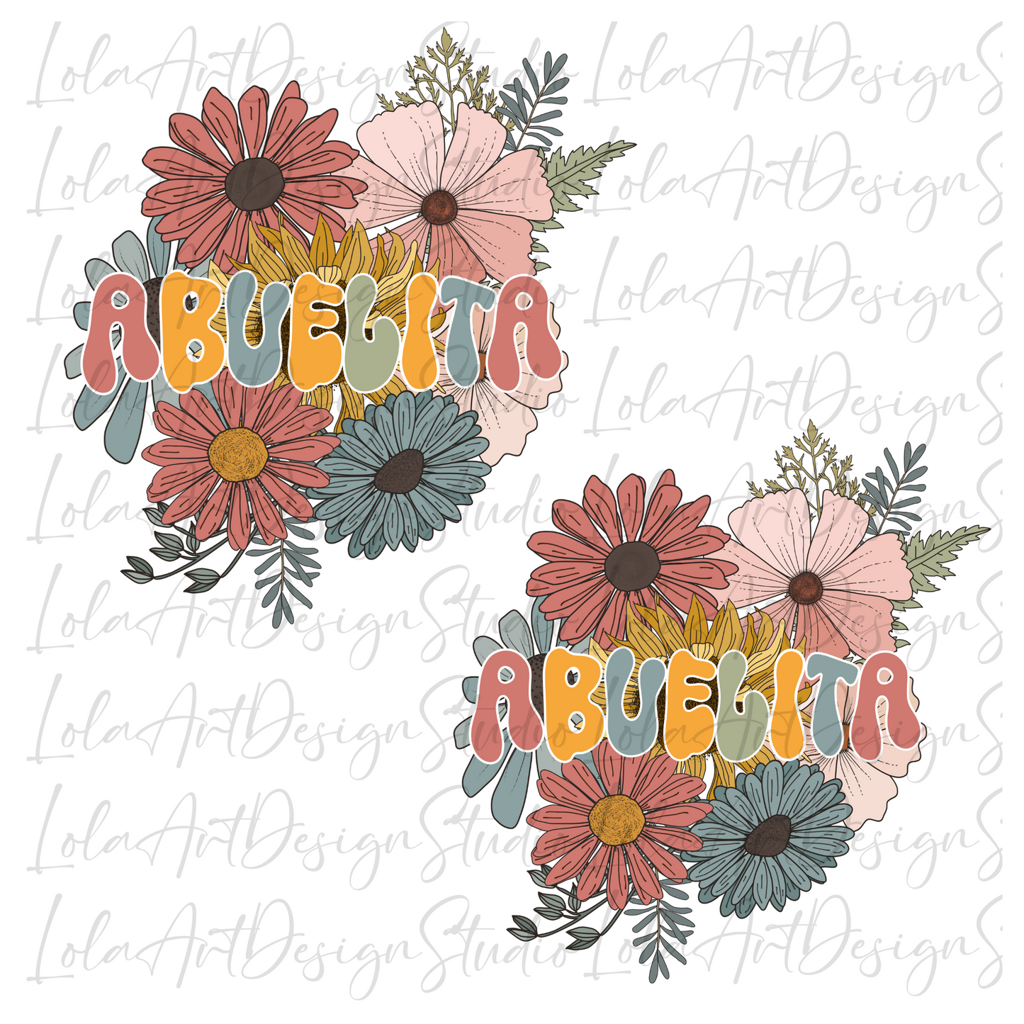 Floral Abuelita Png Design File For Sublimation