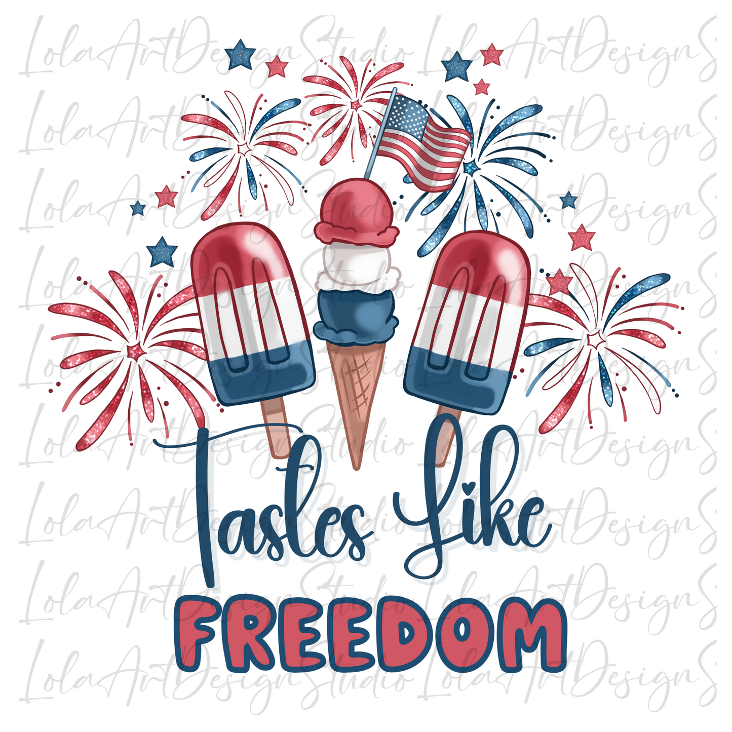 Tastes Like Freedom Popsicle USA PNG Sublimation, Patriotic USA Shirt Design Png