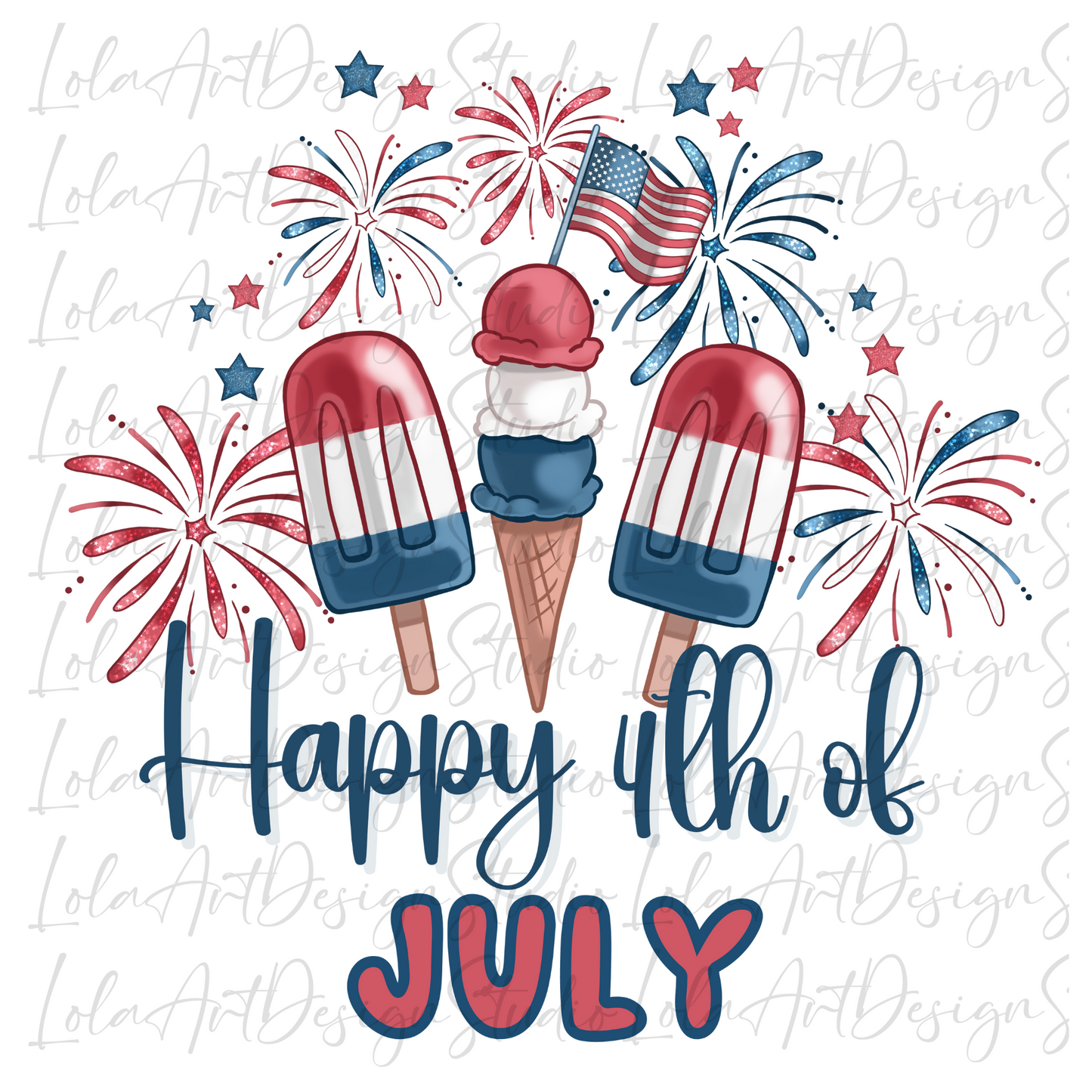 Happy 4th Of July PNG Sublimation, Patriotic Popsicles USA Shirt Design Png