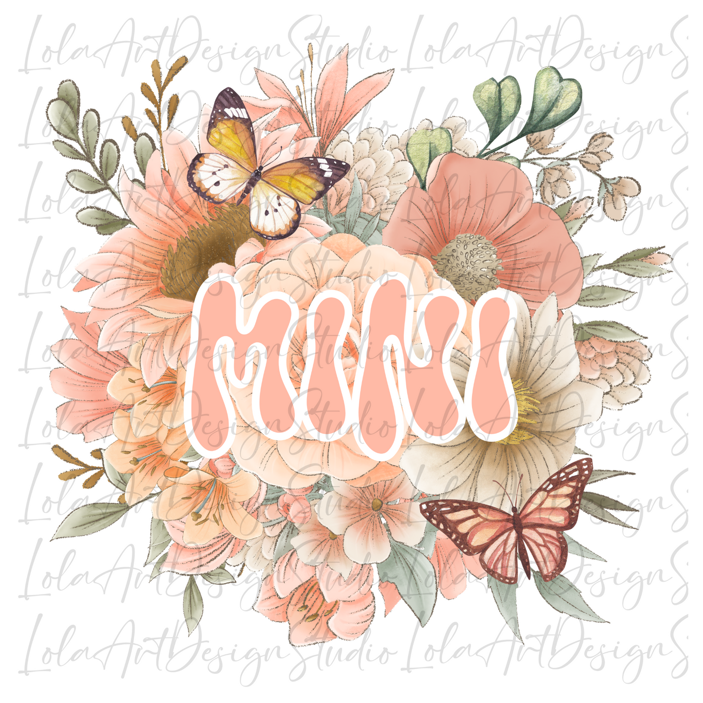 Floral Mini PNG, Sublimation Design Download, Pink Mini sublimation png