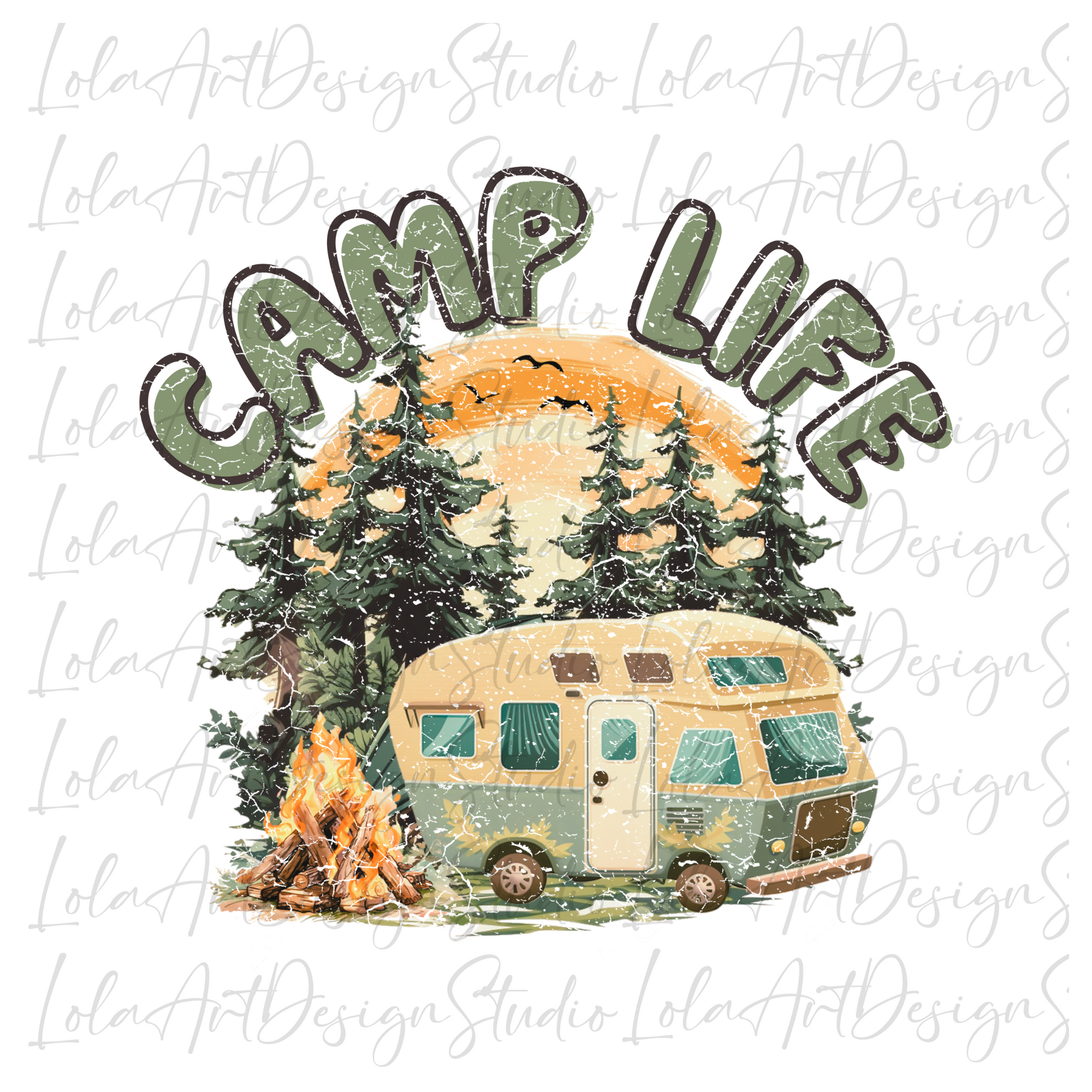 Camp Life PNG file for sublimation printing, Camping Sublimation design download