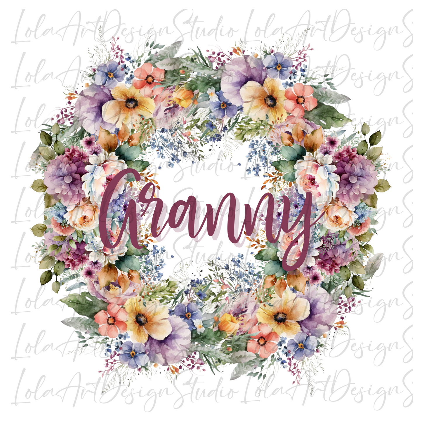 Floral Granny Wreath PNG Sublimation Design, Floral Granny Shirt Design Png , Spring Granny Flower png, Summer Grandma Png