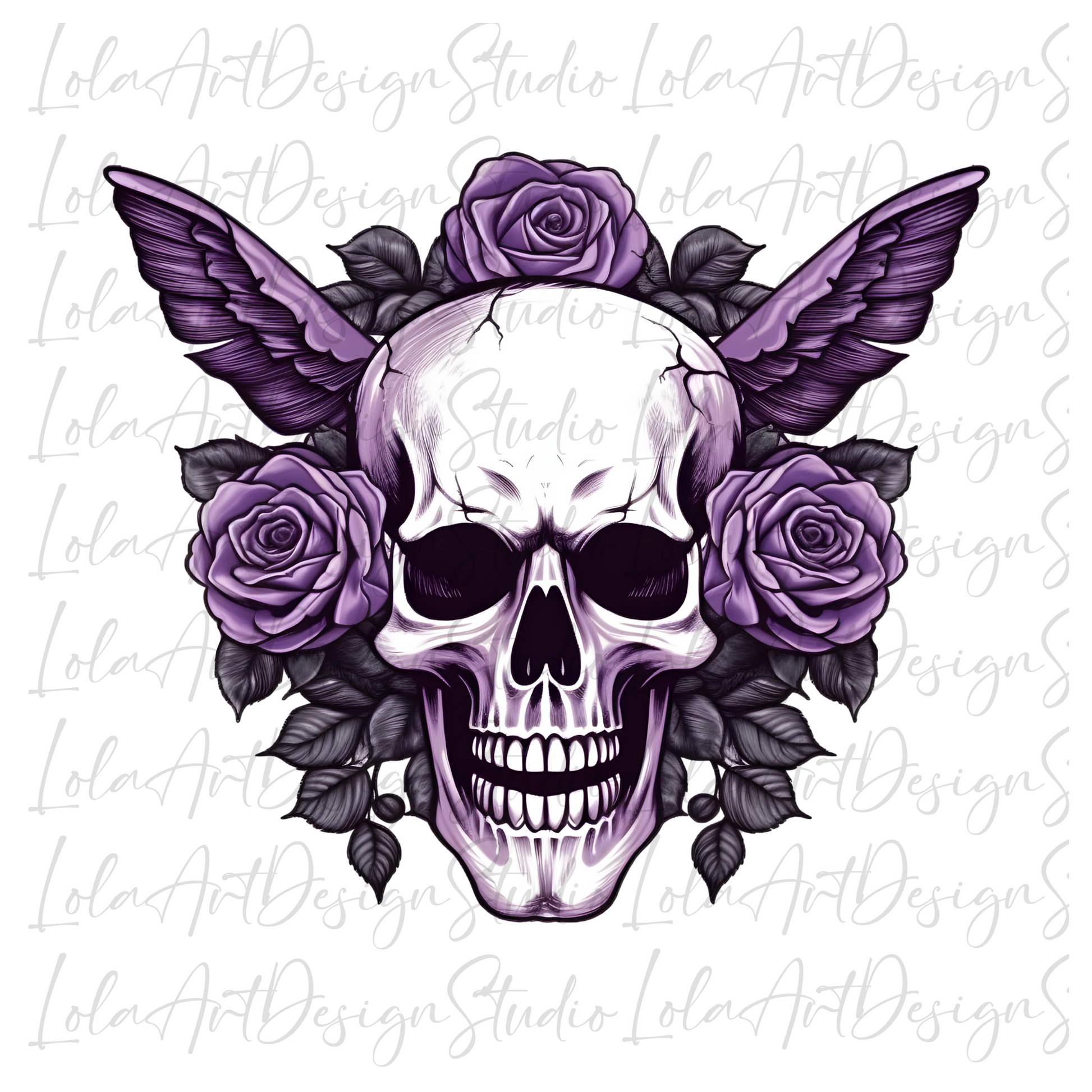 Purple Roses Skull PNG Sublimation Design, Skull With Roses PNG, Floral Skull Sublimation design download,Skull T-shirt design, Skull Png