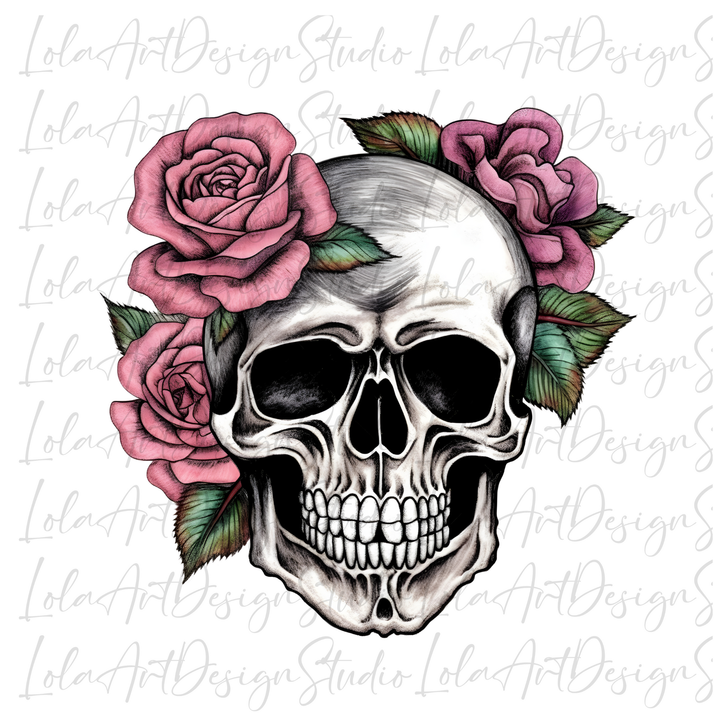 Pink Roses Skull PNG Sublimation Design, Skull With Roses PNG, Floral Skull Sublimation design download,Skull T-shirt design, Skull Png