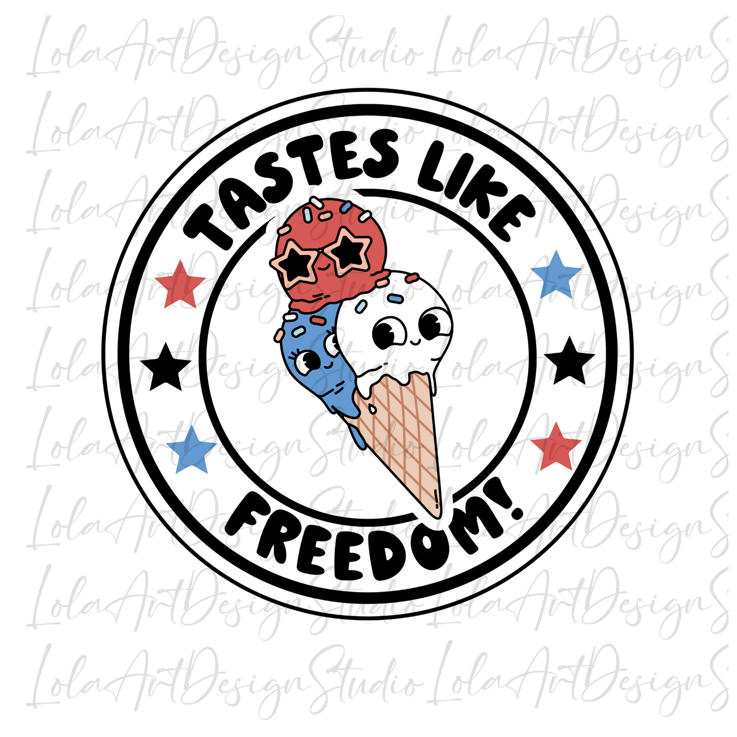 Tastes Like Freedom PNG Design, 4th Of July PNG Sublimation, Patriotic Ice Cream USA Shirt Design Png