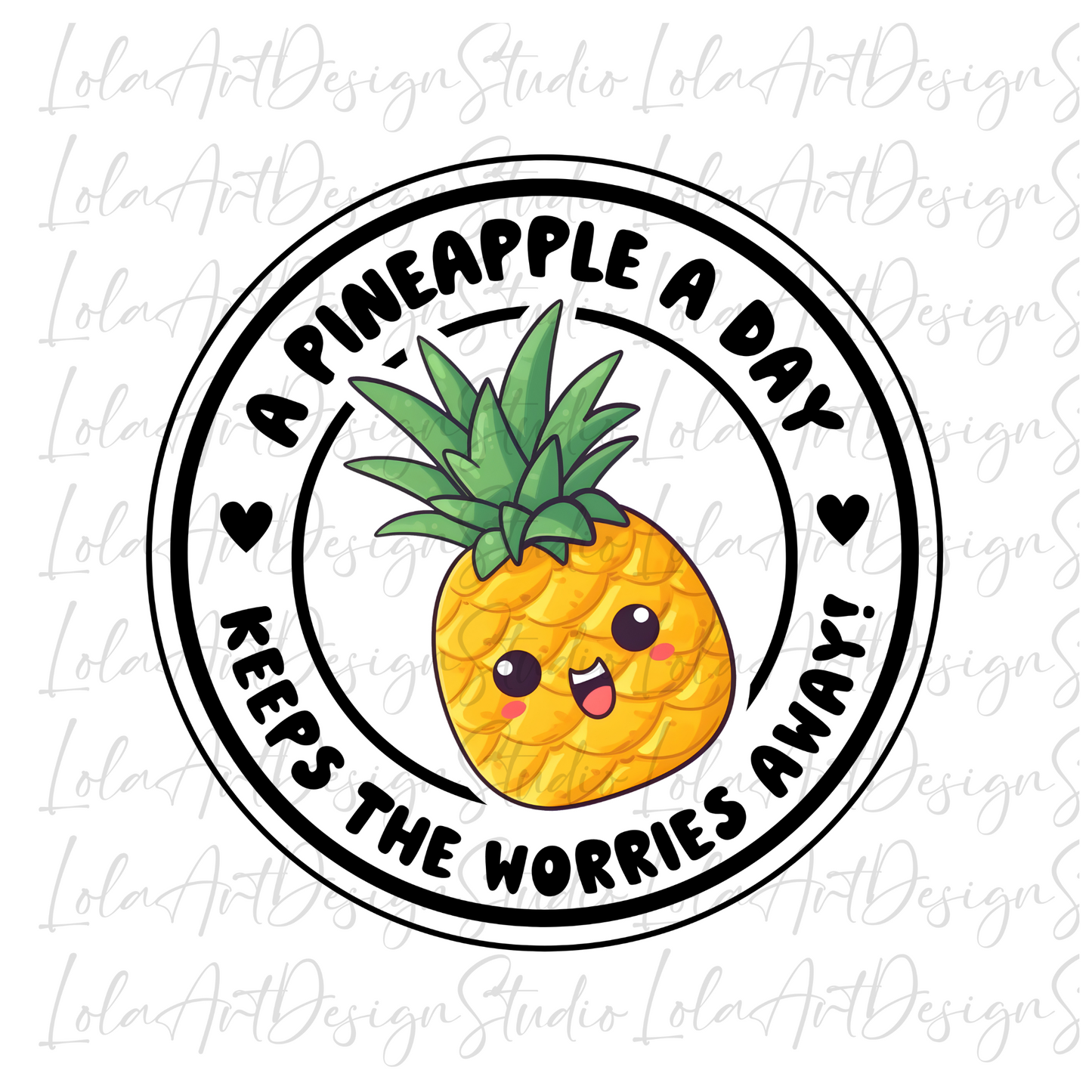 Funny Pineapple PNG file for sublimation and printing, Pineapple Png, A Pineapple A Day Keeps The Worries Away, Sarcastic Sublimation Design