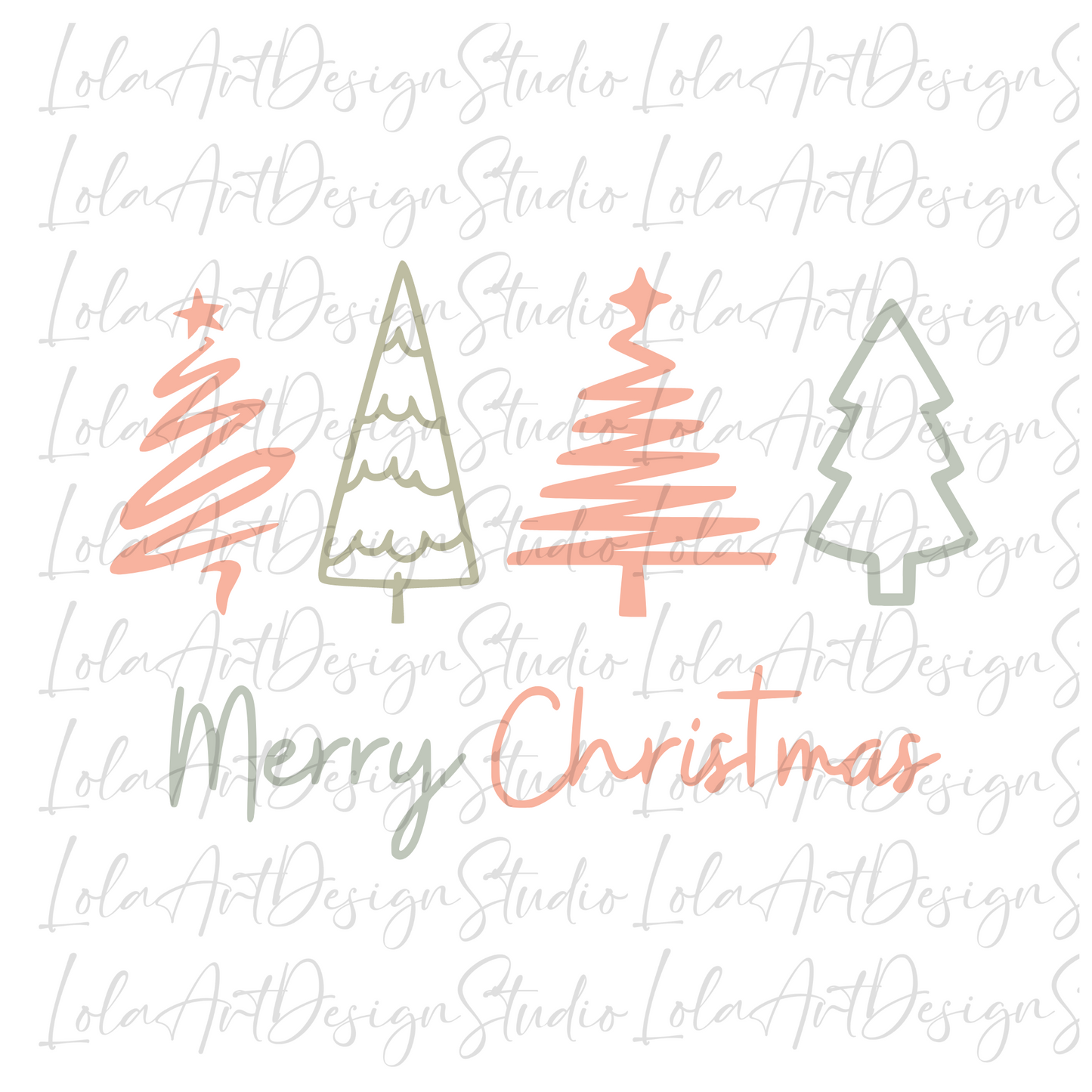 Christmas Trees Png And Svg For Cricut & Silhouette ,Merry Christmas PNG Sublimation Design, Pastel Pink Xmas Trees PNG Tshirt Design