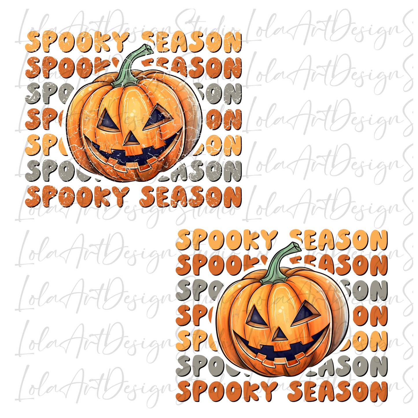 Spooky Season Pumpkin Png, Funny Halloween Sublimation Design, Distressed Grunge Silly Halloween Png, 2 Files, Instant Download