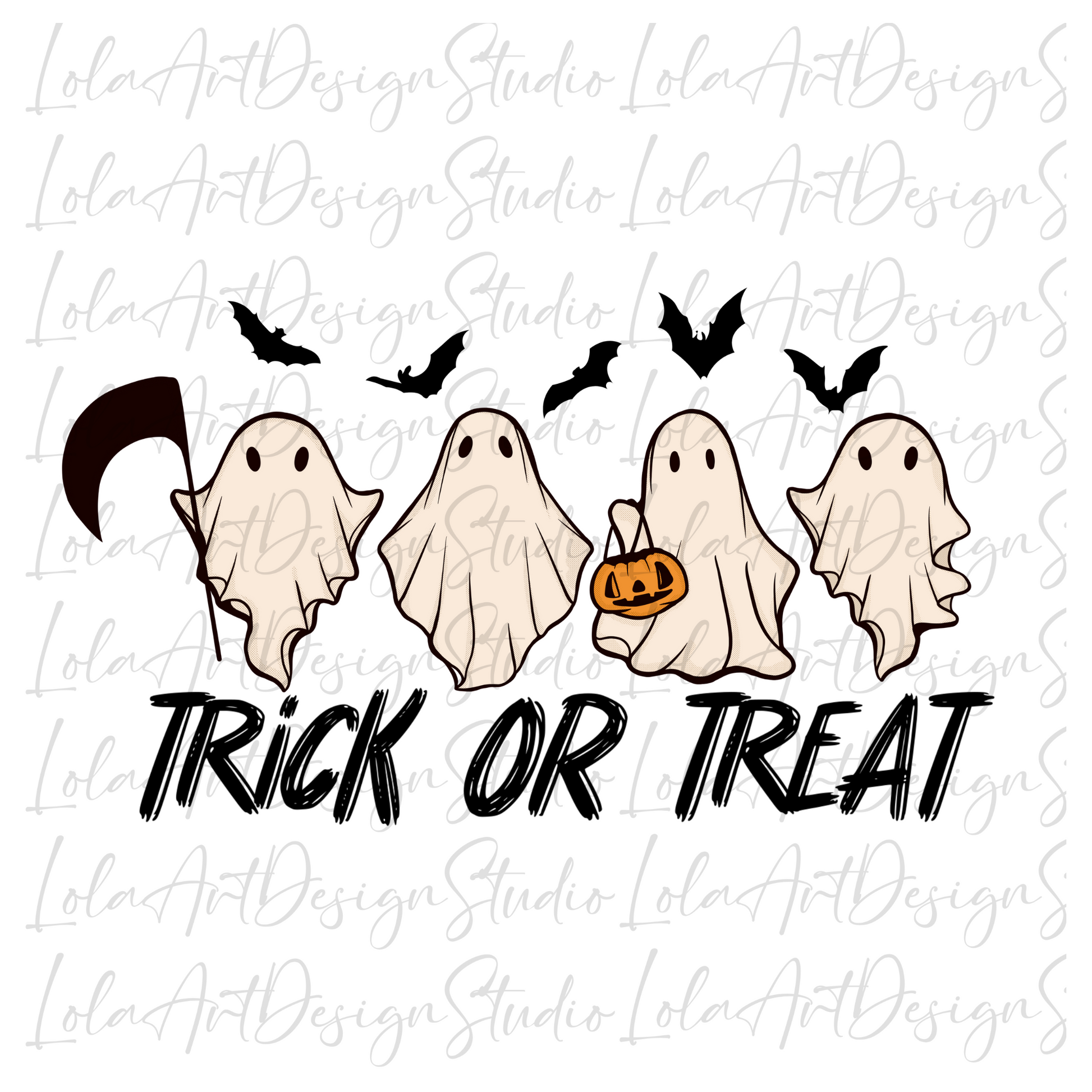 Trick Or Treat Png Sublimation Design, Funny Halloween Spooky Ghosts Sublimation Png, Instant Download