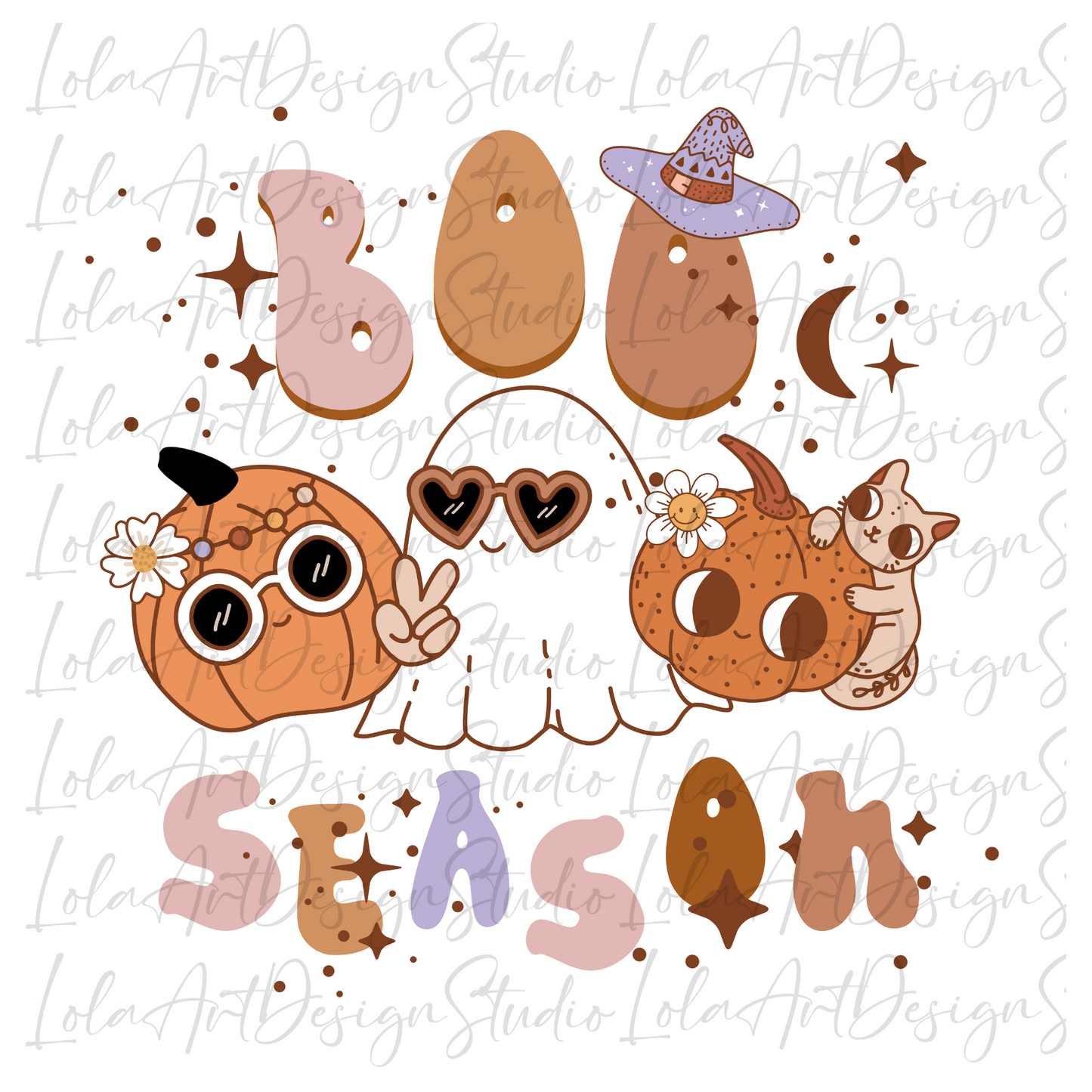 Boo Season Png, Boho Halloween Sublimation Design, Groovy Halloween PNG Sublimation, Ghost PNG, Pumpkin PNG, Instant Digital Download