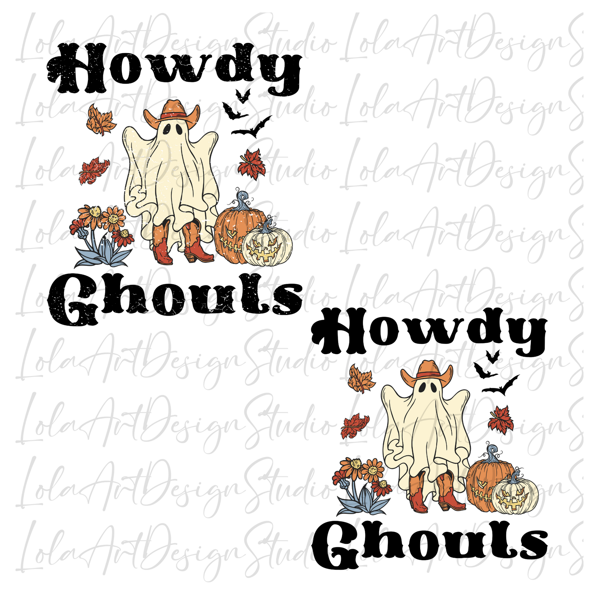 Howdy Ghouls Western Png Sublimation Design, Funny Sarcastic Halloween Ghost, Distressed Fall Design FIle For Tshirs, Instant Download