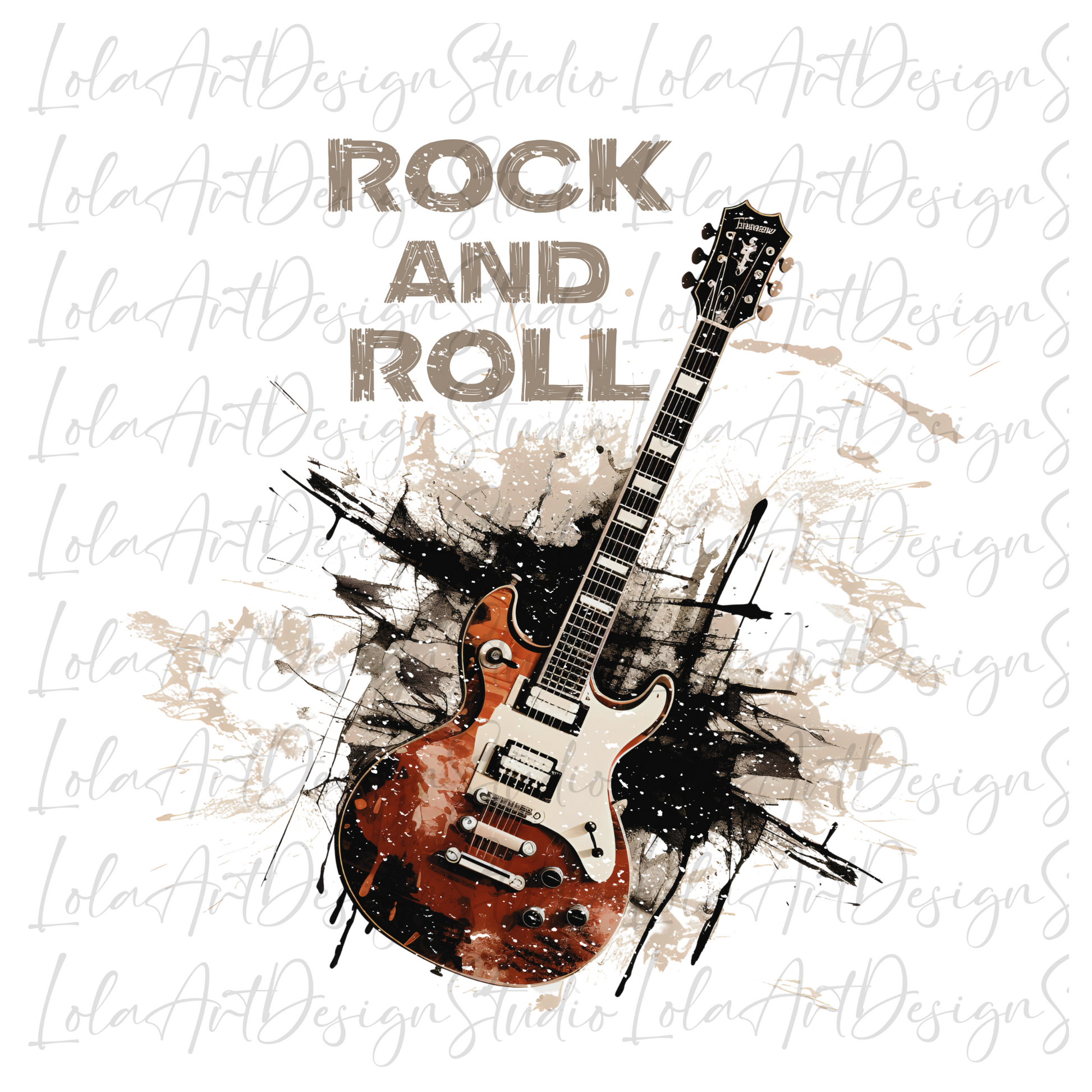 Rock And Roll Guitar PNG sublimation design download, Grunge Tshirt Design, Distressed Music Lover Electric Guitar Art, Digital Download