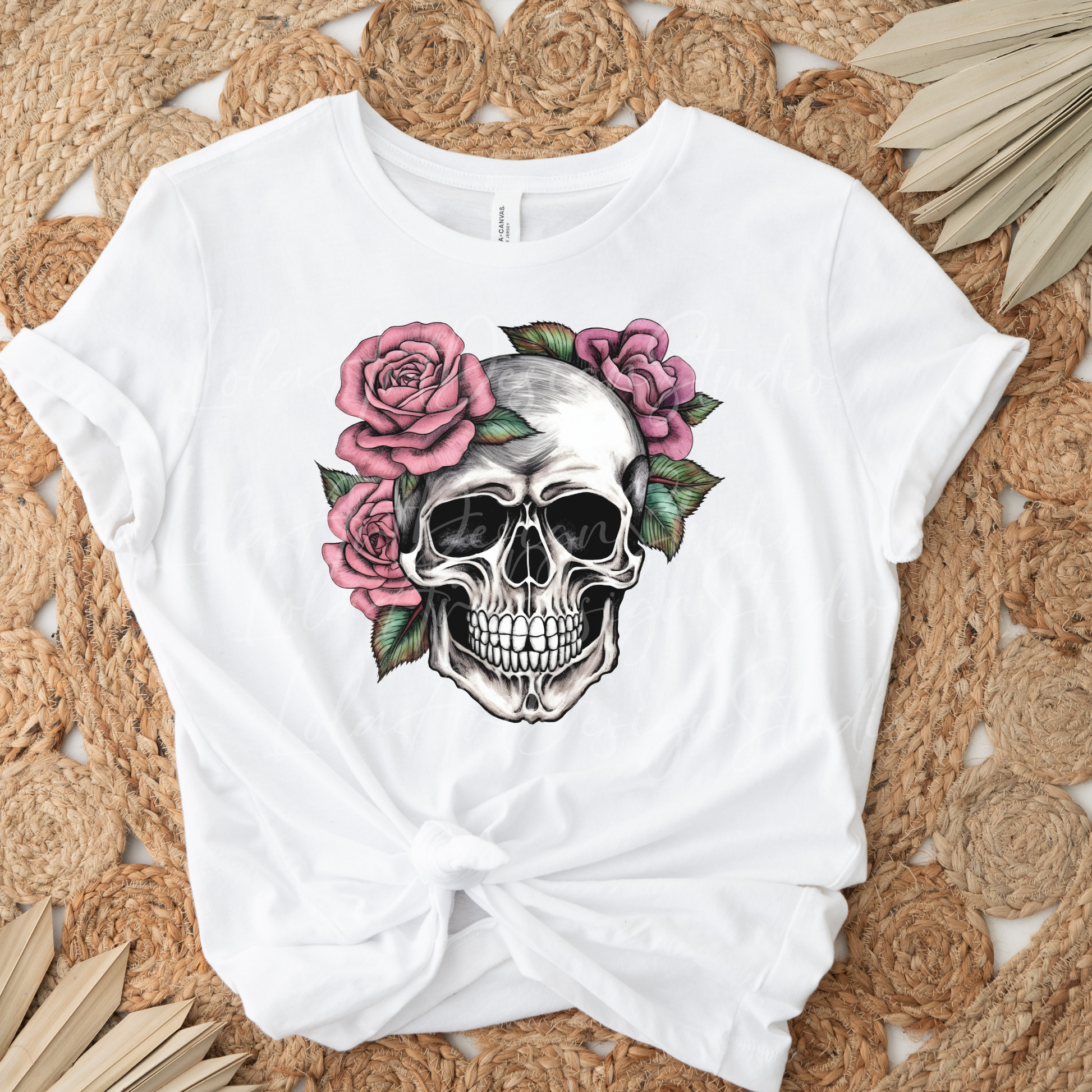 Pink Roses Skull PNG Sublimation Design, Skull With Roses PNG, Floral Skull Sublimation design download,Skull T-shirt design, Skull Png