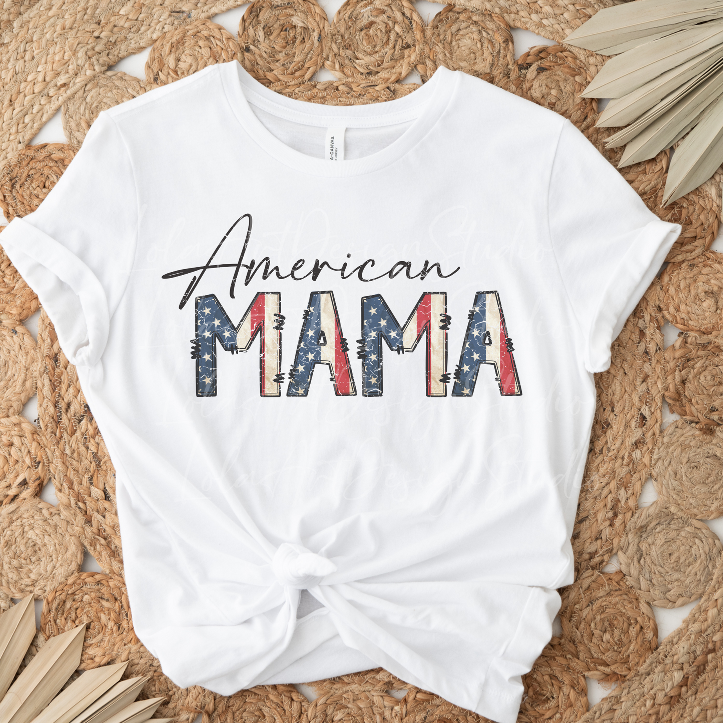 American Mama PNG Sublimation Design, 4th of July Png Patriotic Mama Mini Shirt Design Png