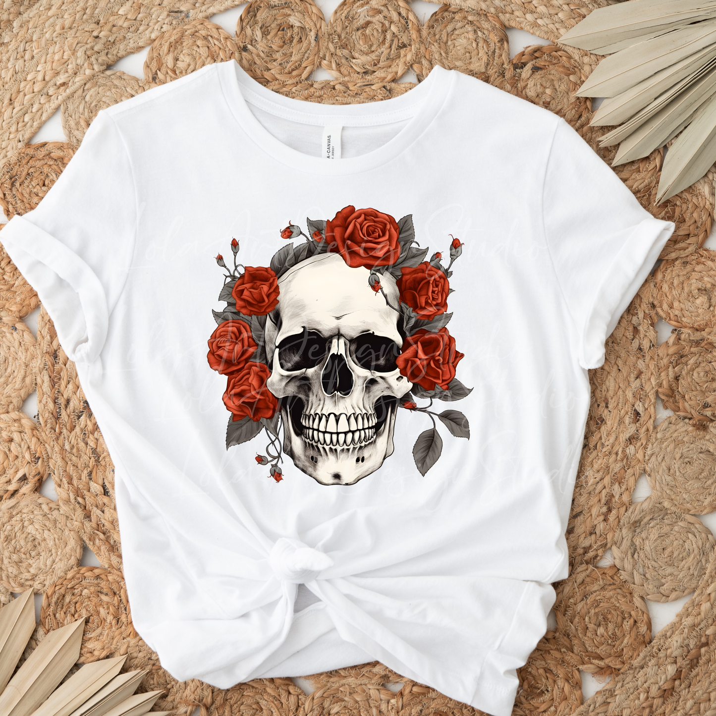 Red Roses Skull PNG Sublimation Design, Skull With Roses PNG, Floral Skull Sublimation design download,Skull T-shirt design, Skull Png