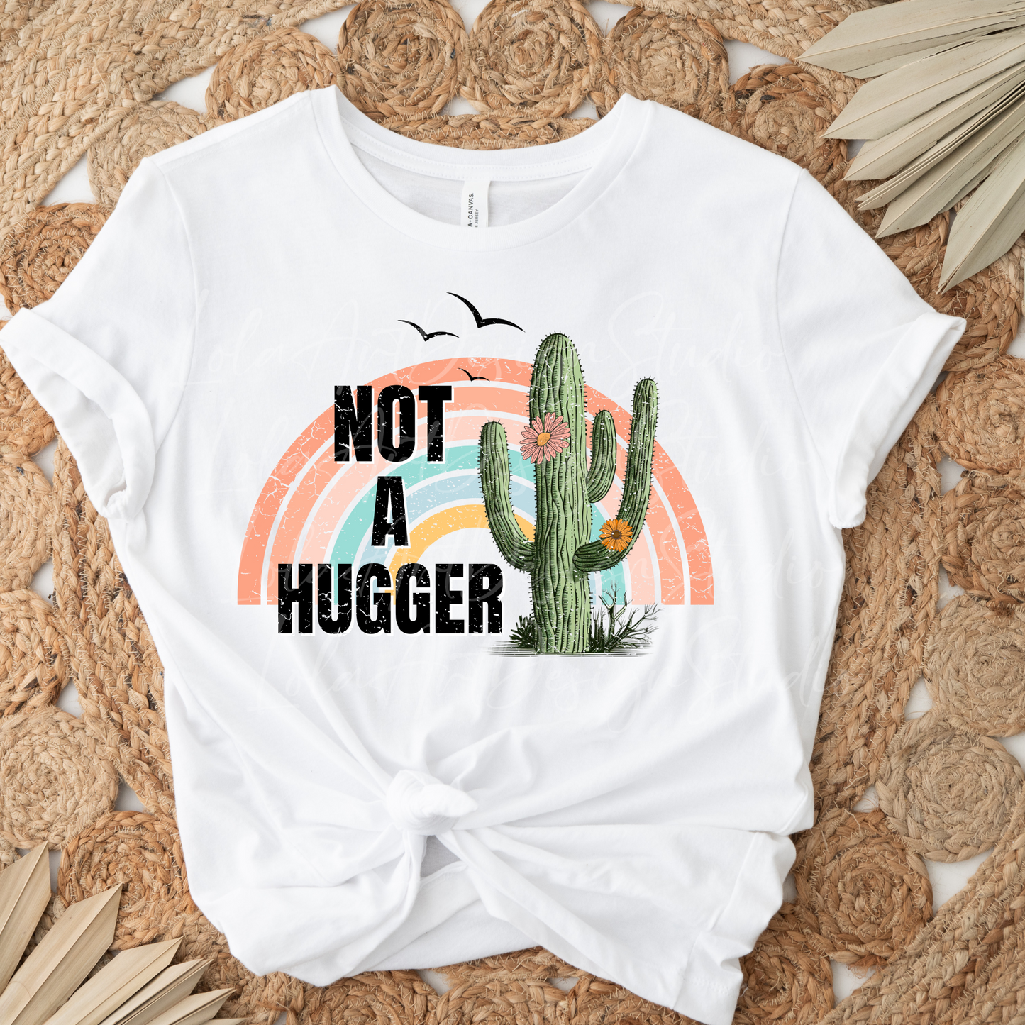 Not a Hugger Png Sublimation, Cactus Png Sublimate design download