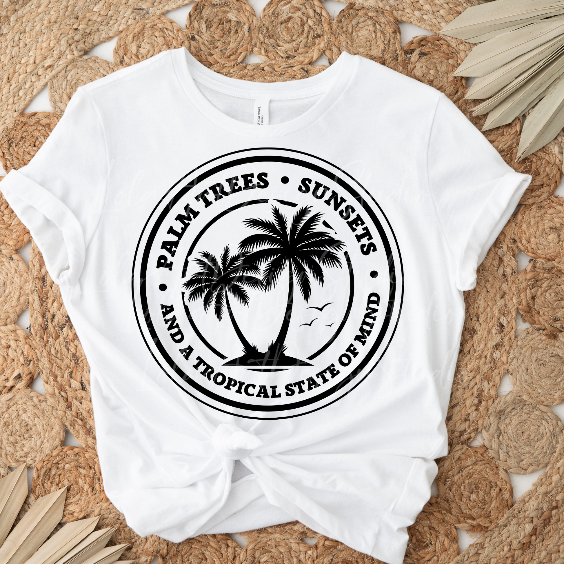 Funny Summer SVG & PNG sublimation Design, Palm Trees, Sunsets and a tropical state of mind Svg and Png image files for instant Download