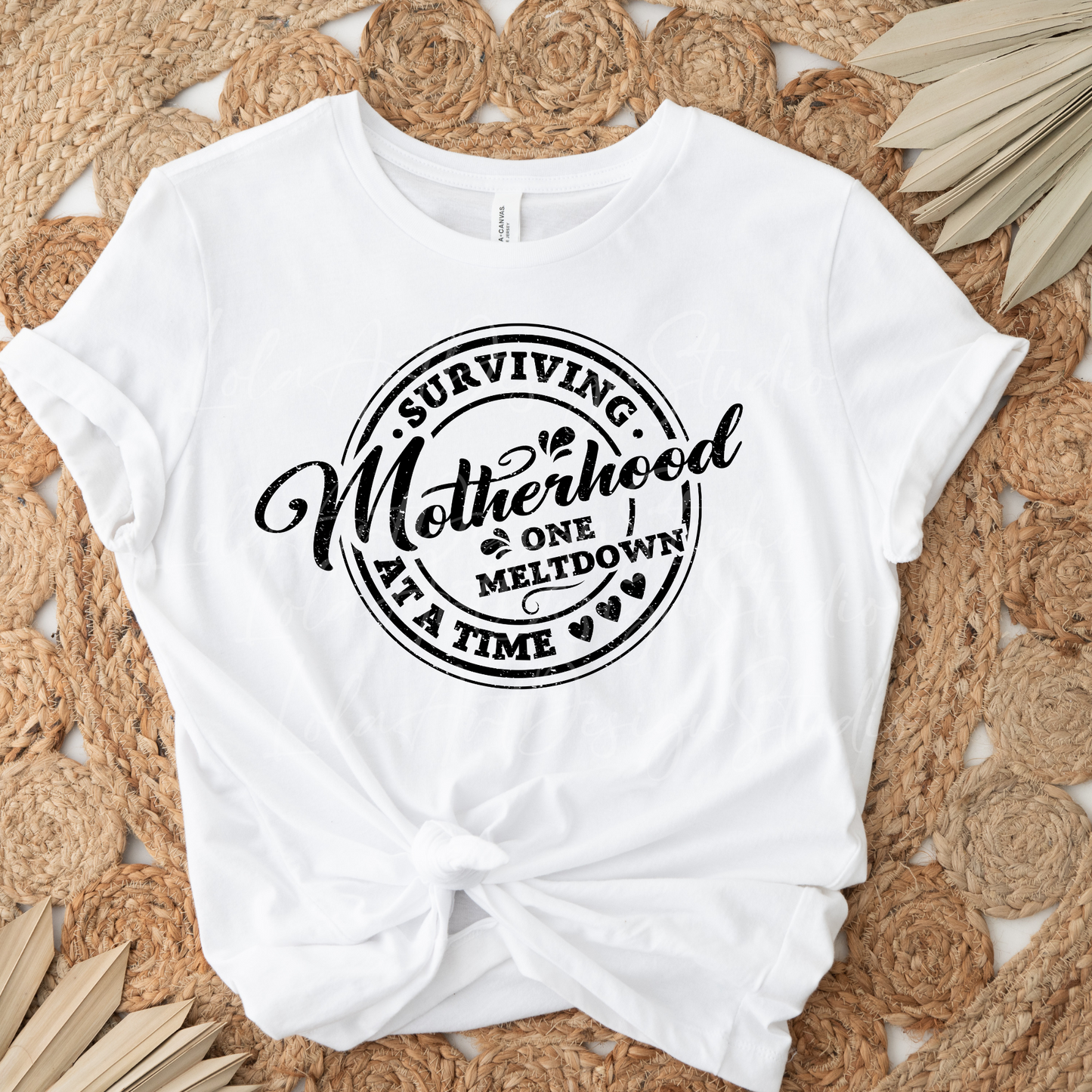 Funny Mother's Day Svg and Png Sublimation Design Image, Surviving Motherhood One Meltdown At A Time, Sarcastic Mom Svg & Png Files