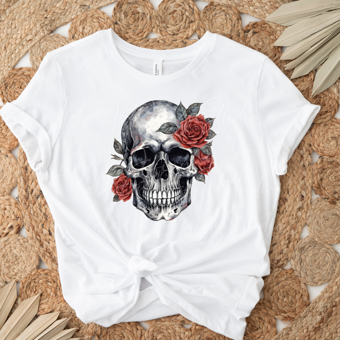 Red Roses Skull PNG Sublimation Design, Skull With Roses PNG, Floral Skull Sublimation design download,Skull T-shirt design, Skull Png