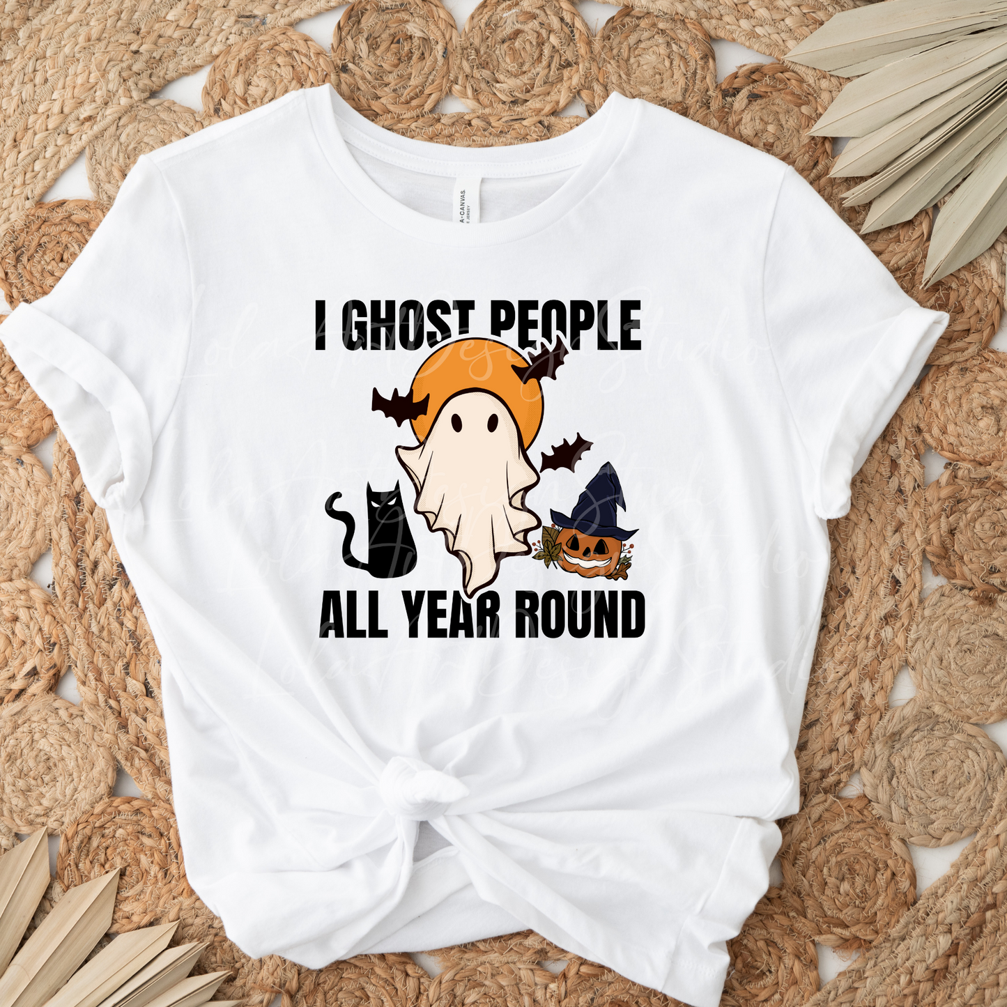 I Ghost People All Year Round Png Sublimation Design, Funny Sarcastic Halloween Ghost, Distressed Design FIle, Instant Download