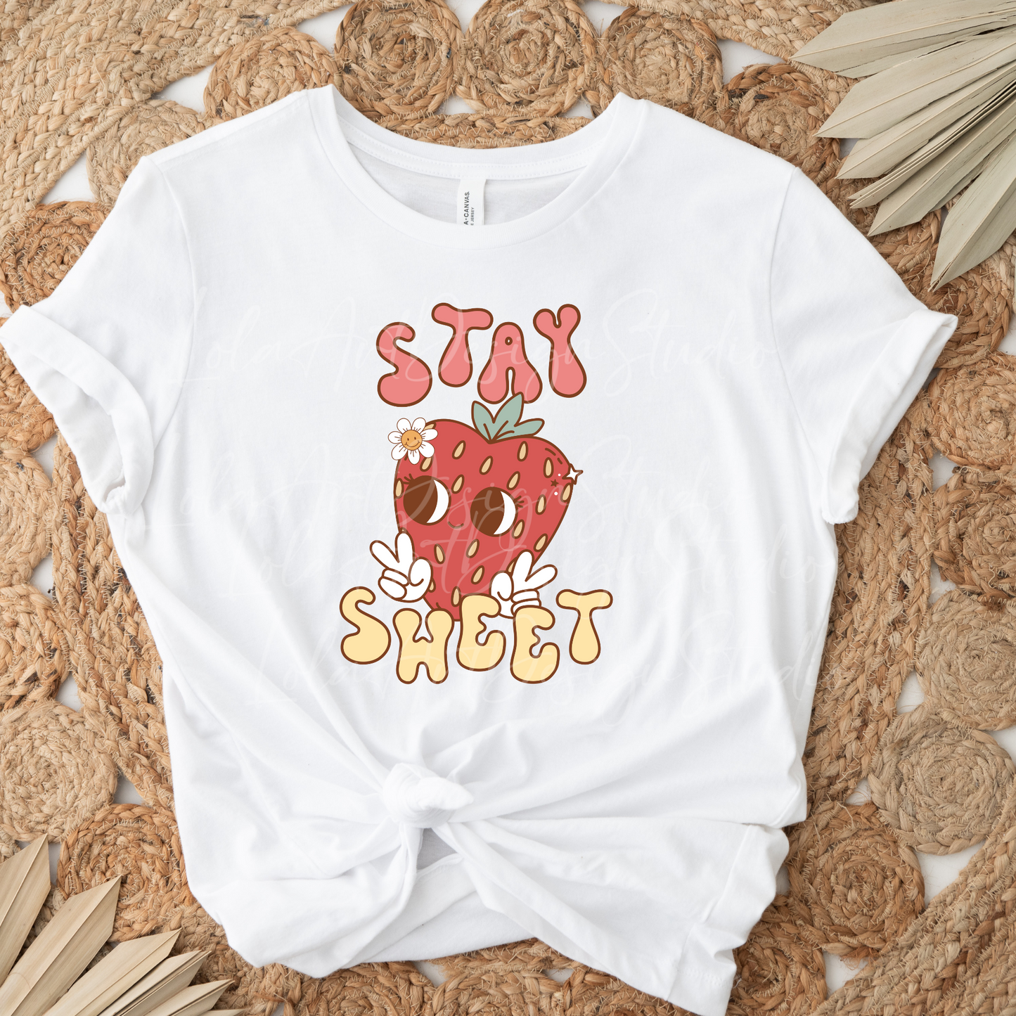 Funny Strawberry PNG file for Sublimation Design, Stay Sweet Retro Groovy png