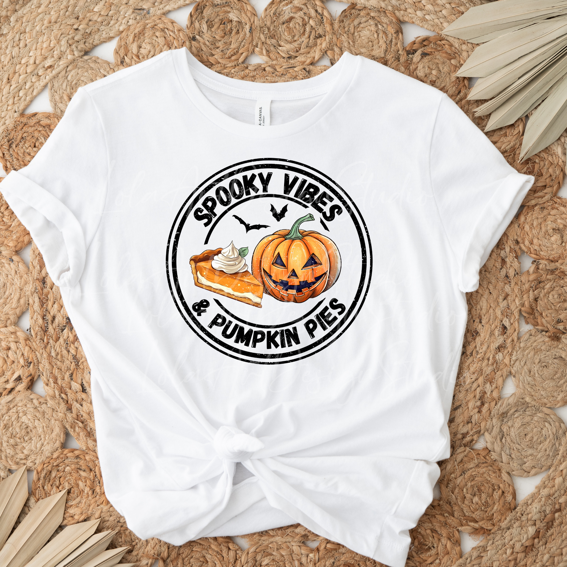 Spooky Vibes & Pumpkin Pies Png Sublimation Distressed Design, Funny Scary Sarcastic Quote, Pumpkin Pie Png, Instant Download Graphic File