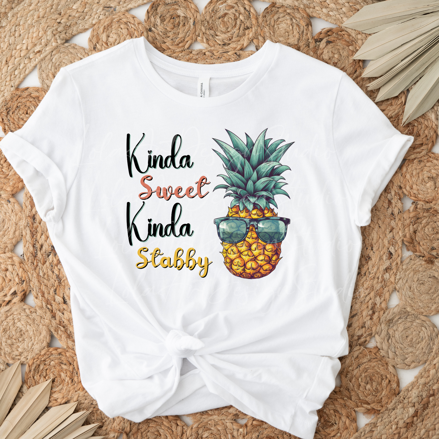 Funny Pineapple PNG file for sublimation, Kinda Sweet Kinda Stabby Png