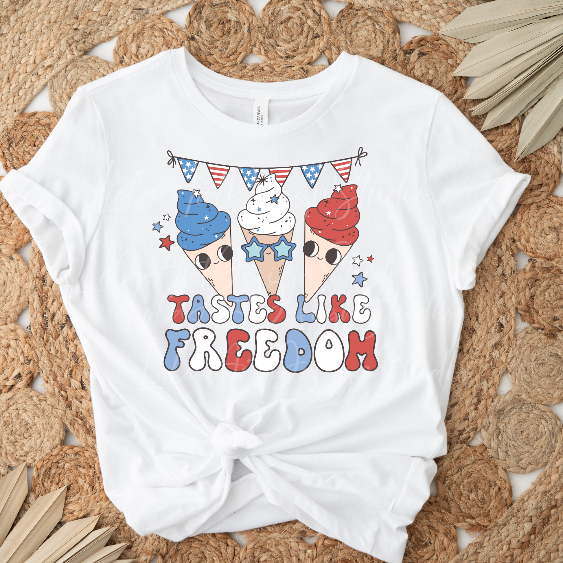 Tastes Like Freedom PNG, 4th Of July PNG Sublimation, Patriotic Ice Cream USA Shirt Design Png