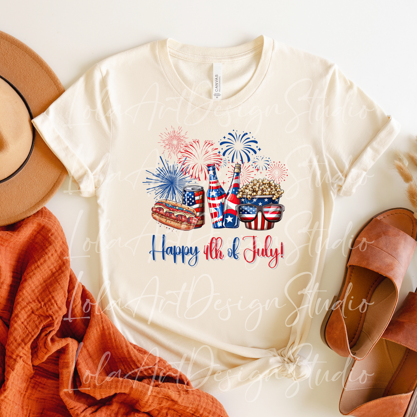 Happy 4th Of July PNG Sublimation, Patriotic Snacks USA Shirt Design Png