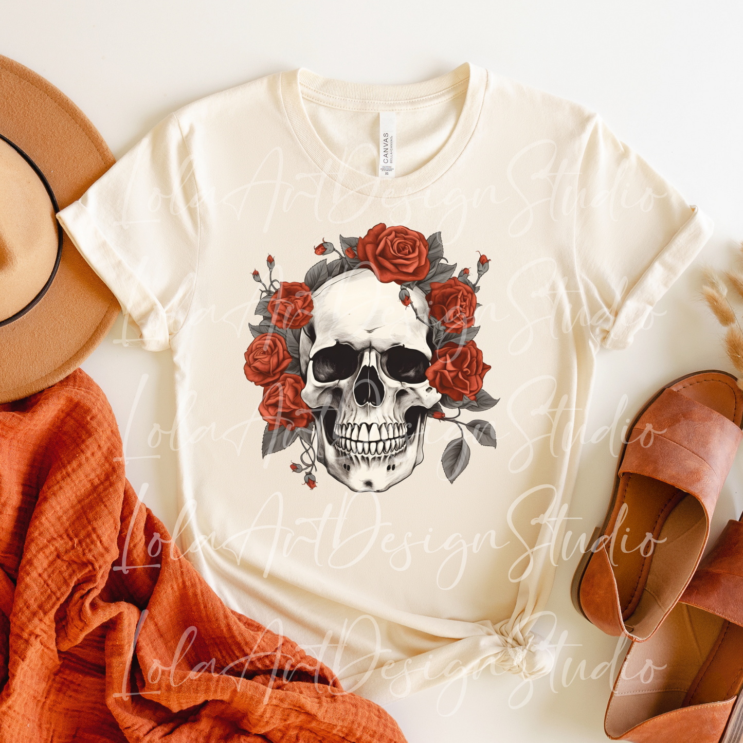 Red Roses Skull PNG Sublimation Design, Skull With Roses PNG, Floral Skull Sublimation design download,Skull T-shirt design, Skull Png