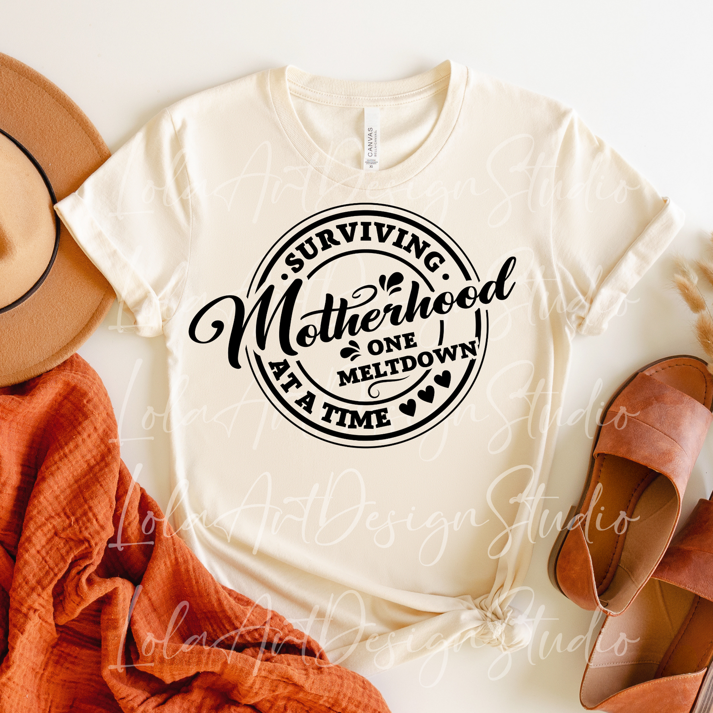 Funny Mother's Day Svg and Png Sublimation Design Image, Surviving Motherhood One Meltdown At A Time, Sarcastic Mom Svg & Png Files