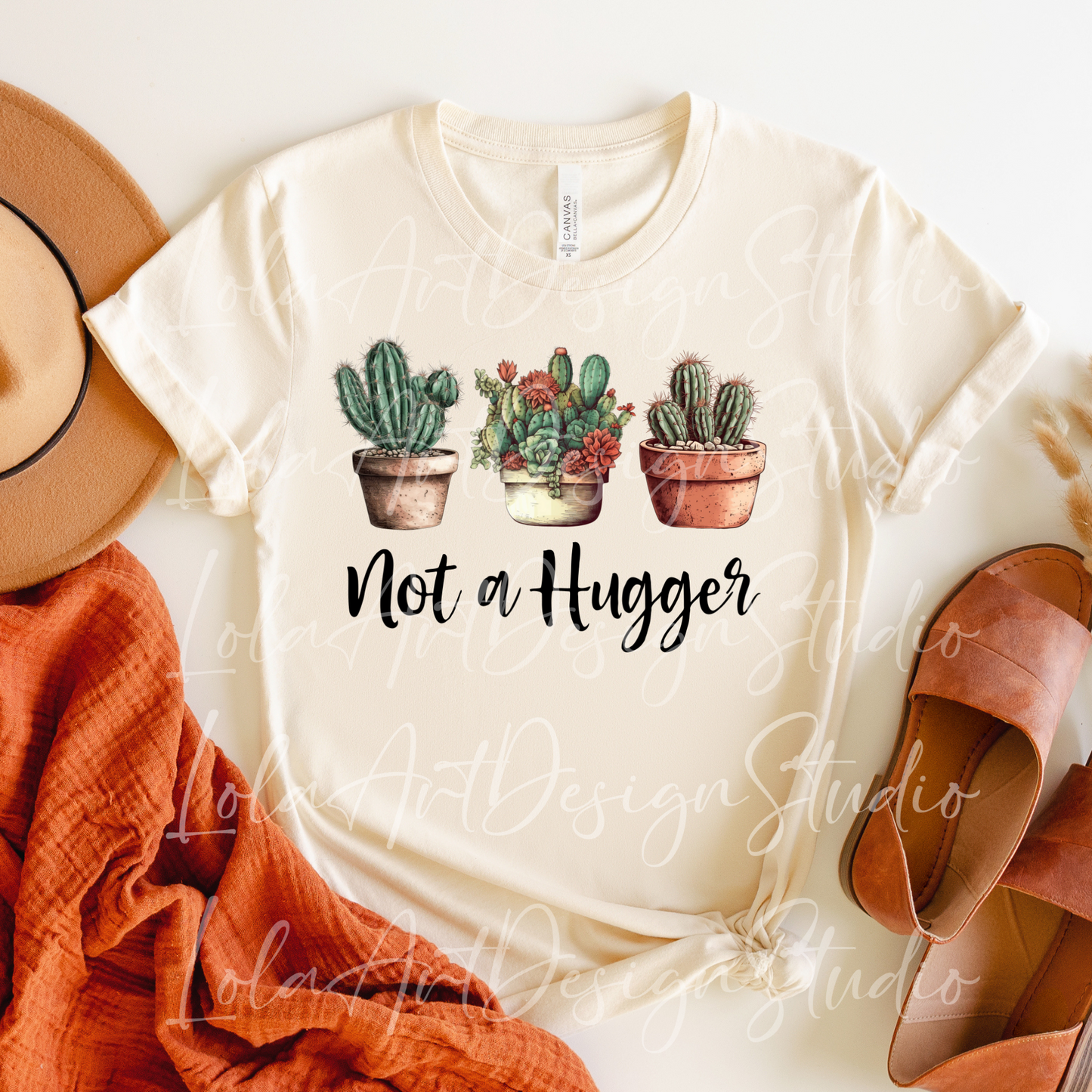 Not a Hugger Png Sublimation, Funny Cactus Png Sublimate design download