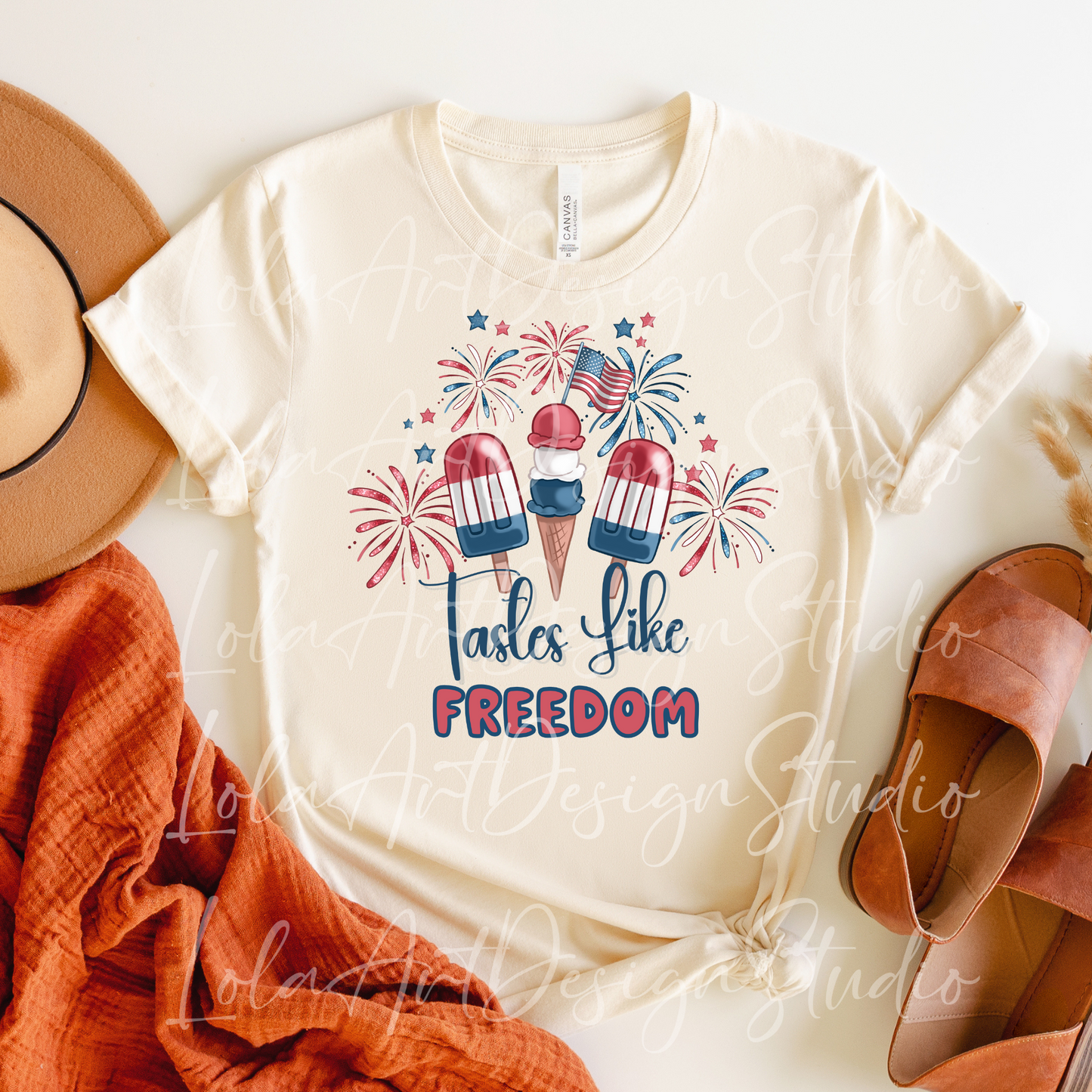 Tastes Like Freedom Popsicle USA PNG Sublimation, Patriotic USA Shirt Design Png