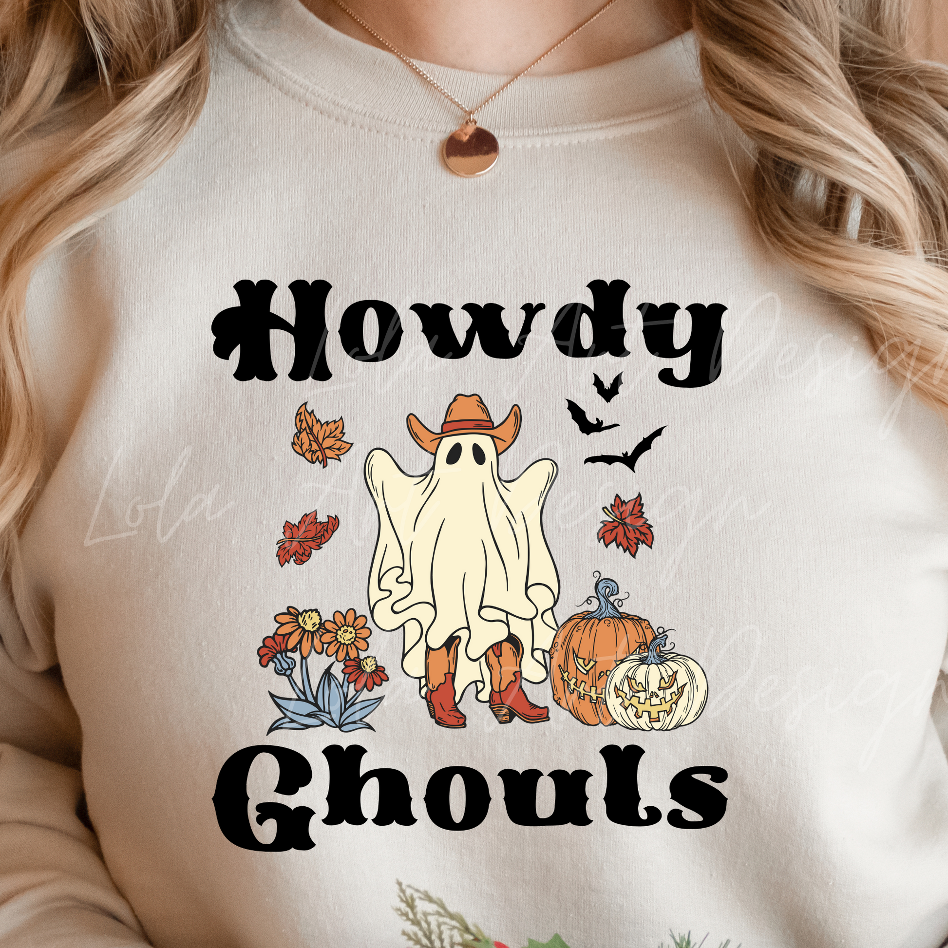 Howdy Ghouls Western Png Sublimation Design, Funny Sarcastic Halloween Ghost, Distressed Fall Design FIle For Tshirs, Instant Download