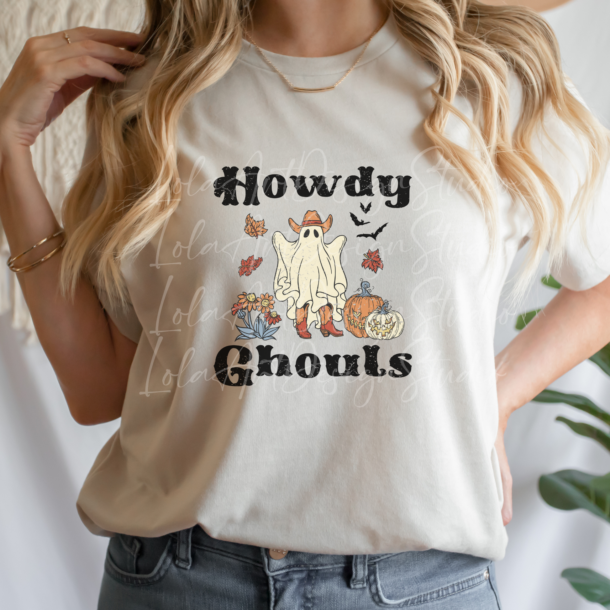 Howdy Ghouls Western Png Sublimation Design, Funny Sarcastic Halloween Ghost, Distressed Fall Design FIle For Tshirs, Instant Download