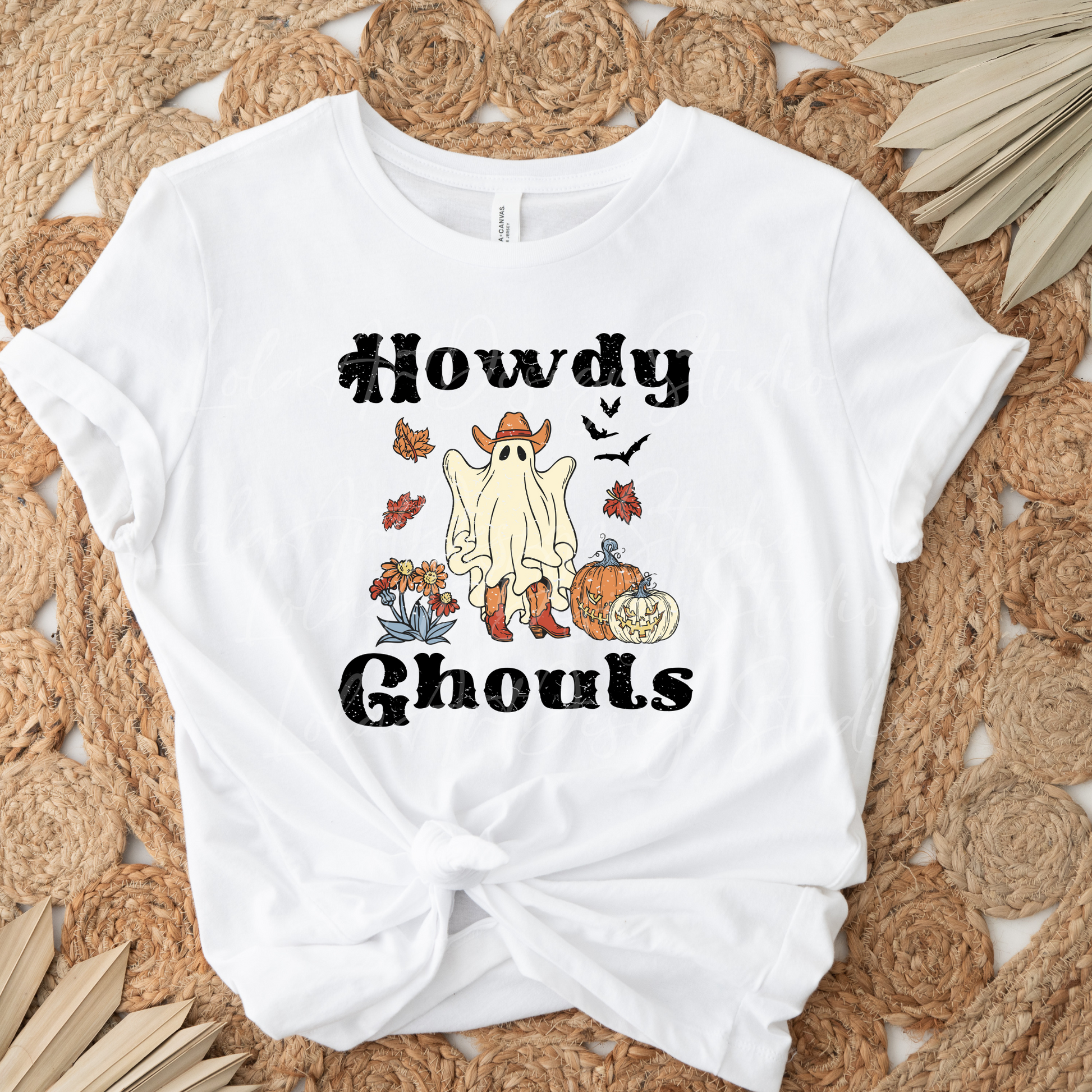 Howdy Ghouls Western Png Sublimation Design, Funny Sarcastic Halloween Ghost, Distressed Fall Design FIle For Tshirs, Instant Download