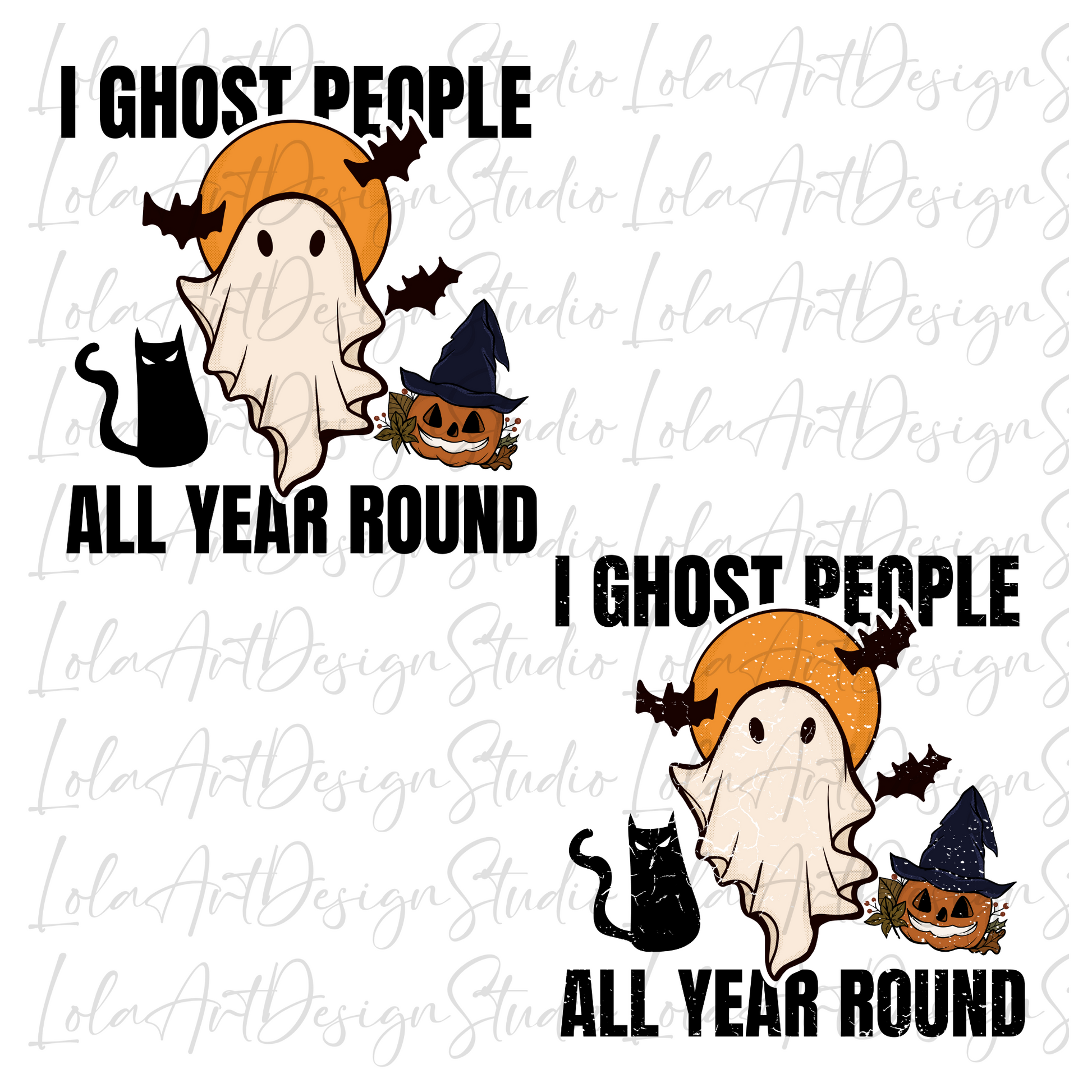 I Ghost People All Year Round Png Sublimation Design, Funny Sarcastic Halloween Ghost, Distressed Design FIle, Instant Download