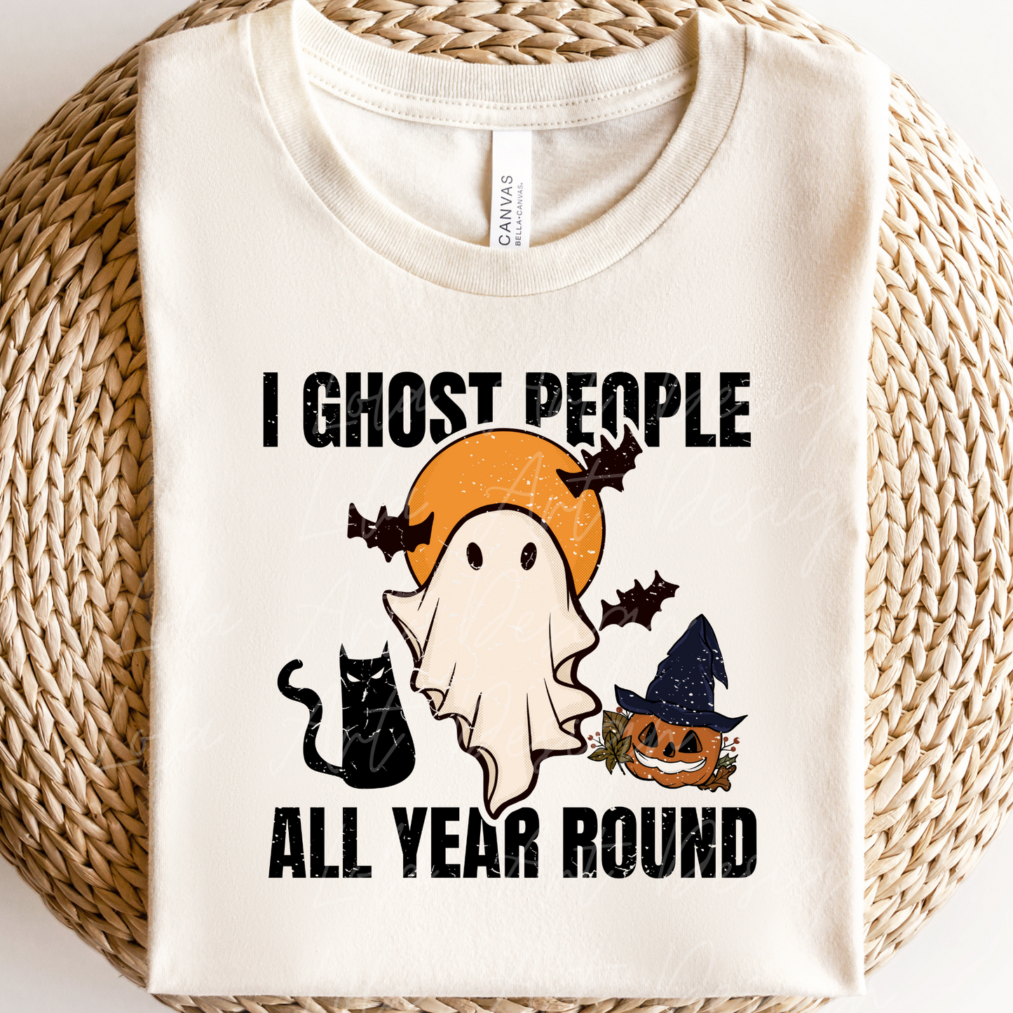 I Ghost People All Year Round Png Sublimation Design, Funny Sarcastic Halloween Ghost, Distressed Design FIle, Instant Download